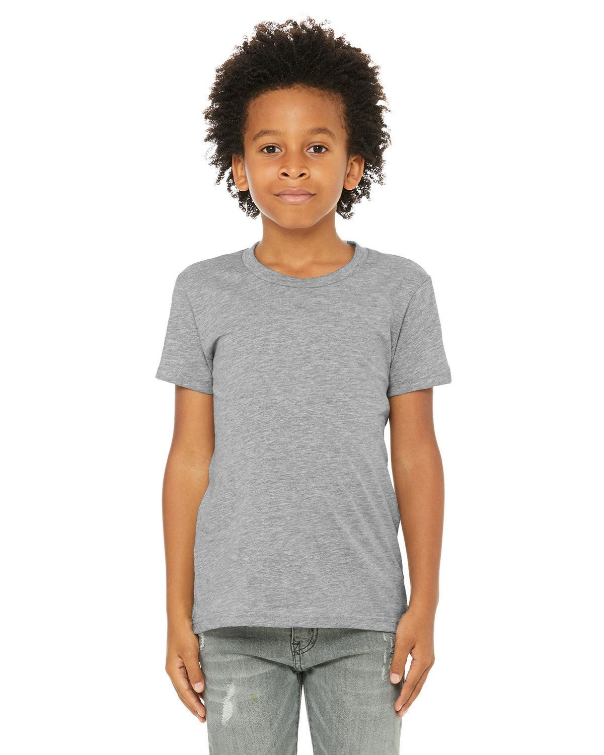 Bella + Canvas Youth Short Sleeve Basic Plain CVC Jersey T-Shirt 3001YCV - Picture 3 of 37