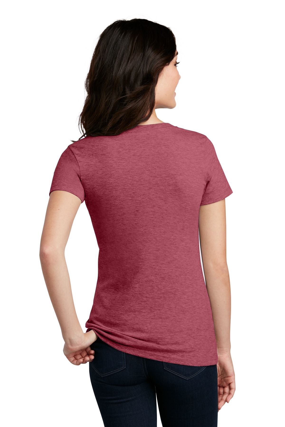 District Womens Short Sleeve Perfect Blend V Neck Stylish T-Shirt DM1190L - Picture 32 of 44