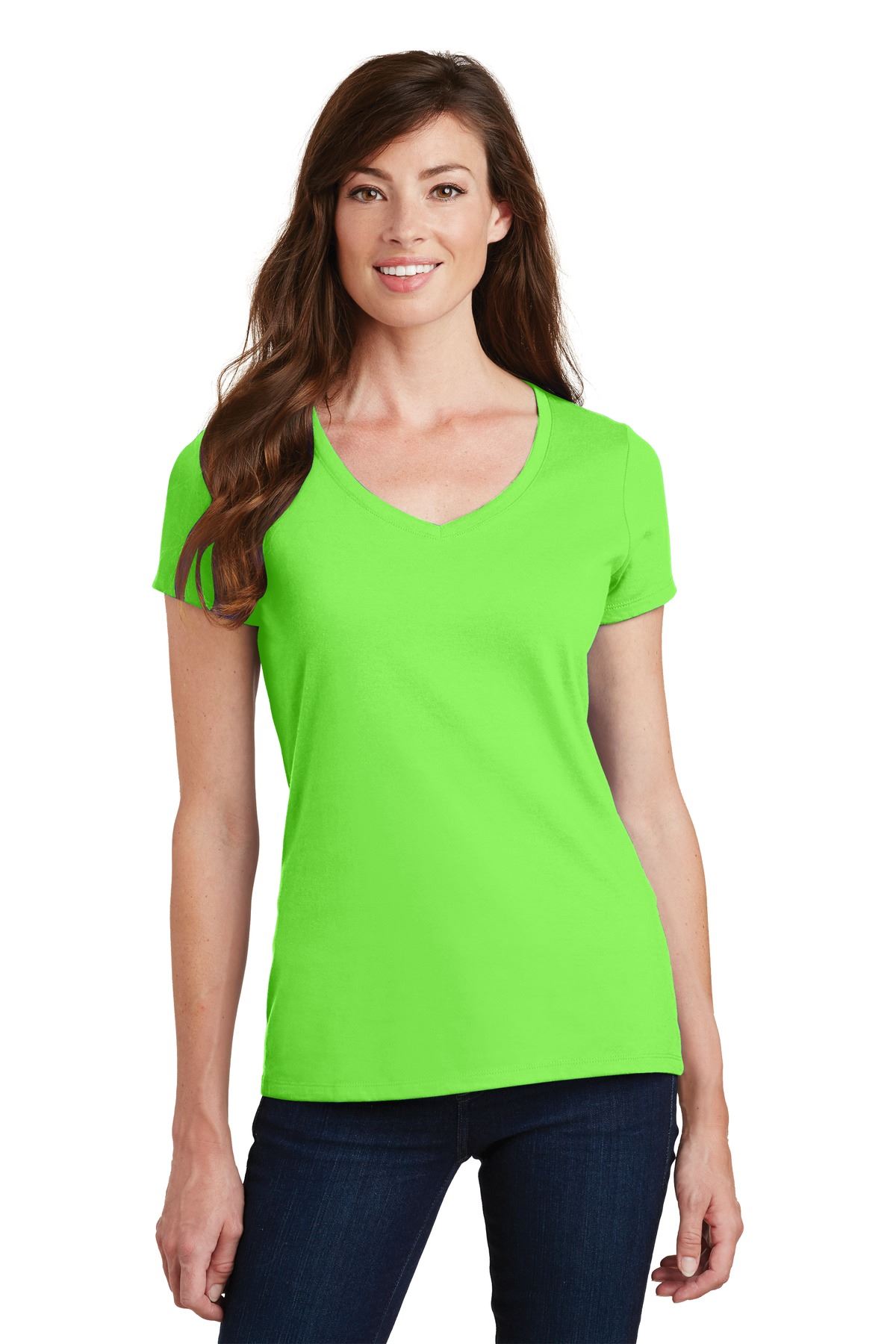Port & Company Women's Short Sleeve V-Neck Fan Favorite T-Shirt LPC450V - Picture 20 of 43
