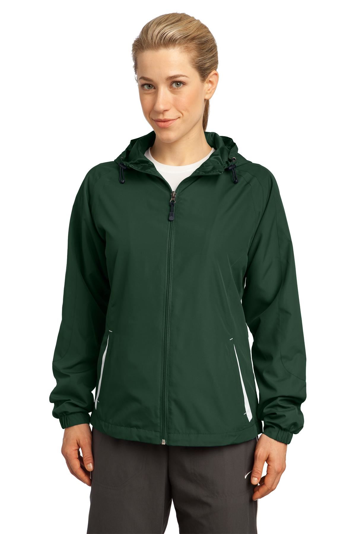 Sport-Tek Womens Colorblock Hooded Raglan Windbreaker Jacket M-LST76 - Picture 6 of 19