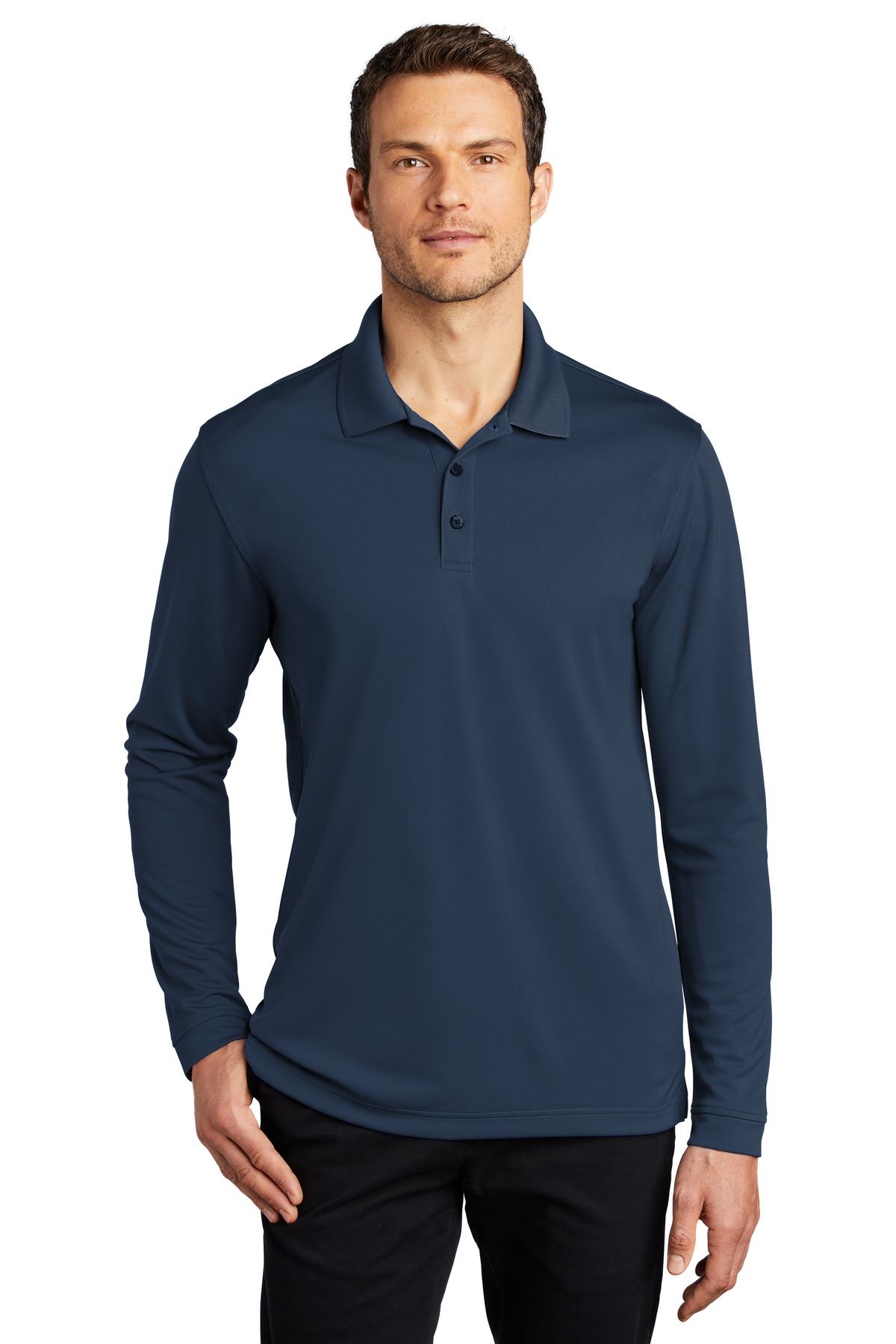 Port Authority Mens Dry Zone UV Micro Mesh Long Sleeve Polo Shirt K110LS - Picture 9 of 13
