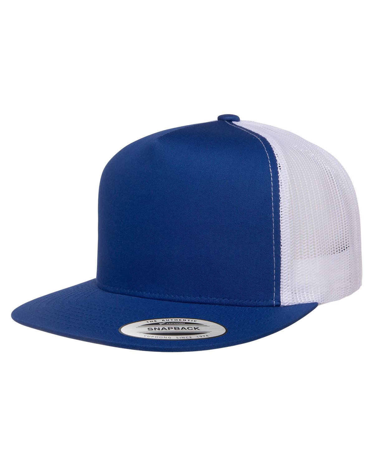 YP Classics Yupoong Flat Bill Trucker Cap Structured Meshback Snapback Hat 6006 - Picture 18 of 21