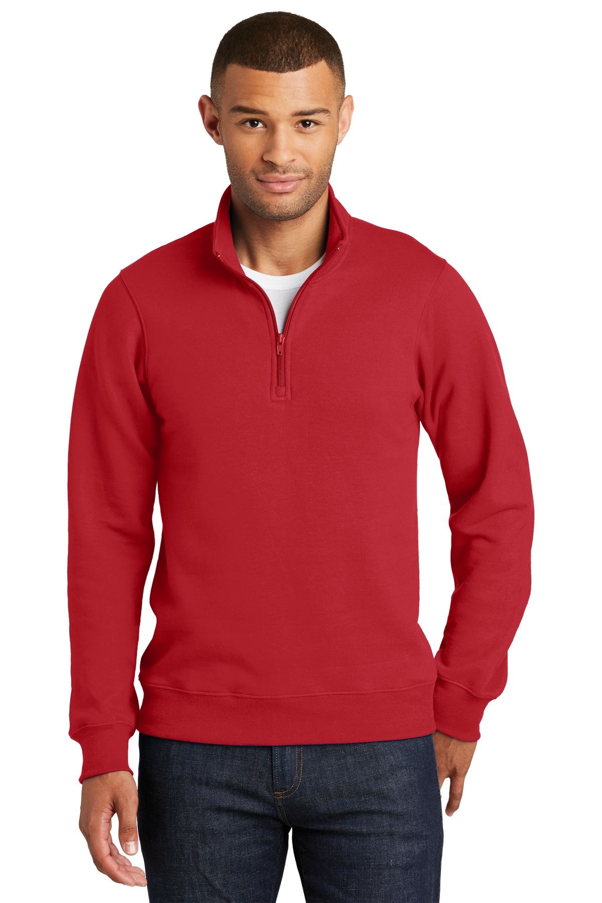 Port & Company Mens 1/4-Zip Pullover Sweatshirt Fan Favorite Fleece M-PC850Q - Picture 5 of 10