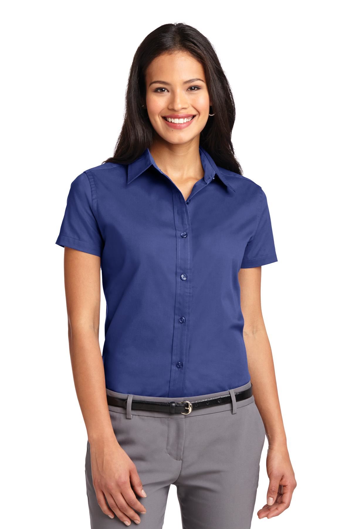 Port Authority Womens Short Sleeve Wrinkle Resistant Easy Care Collar Shirt L508 - Picture 20 of 38