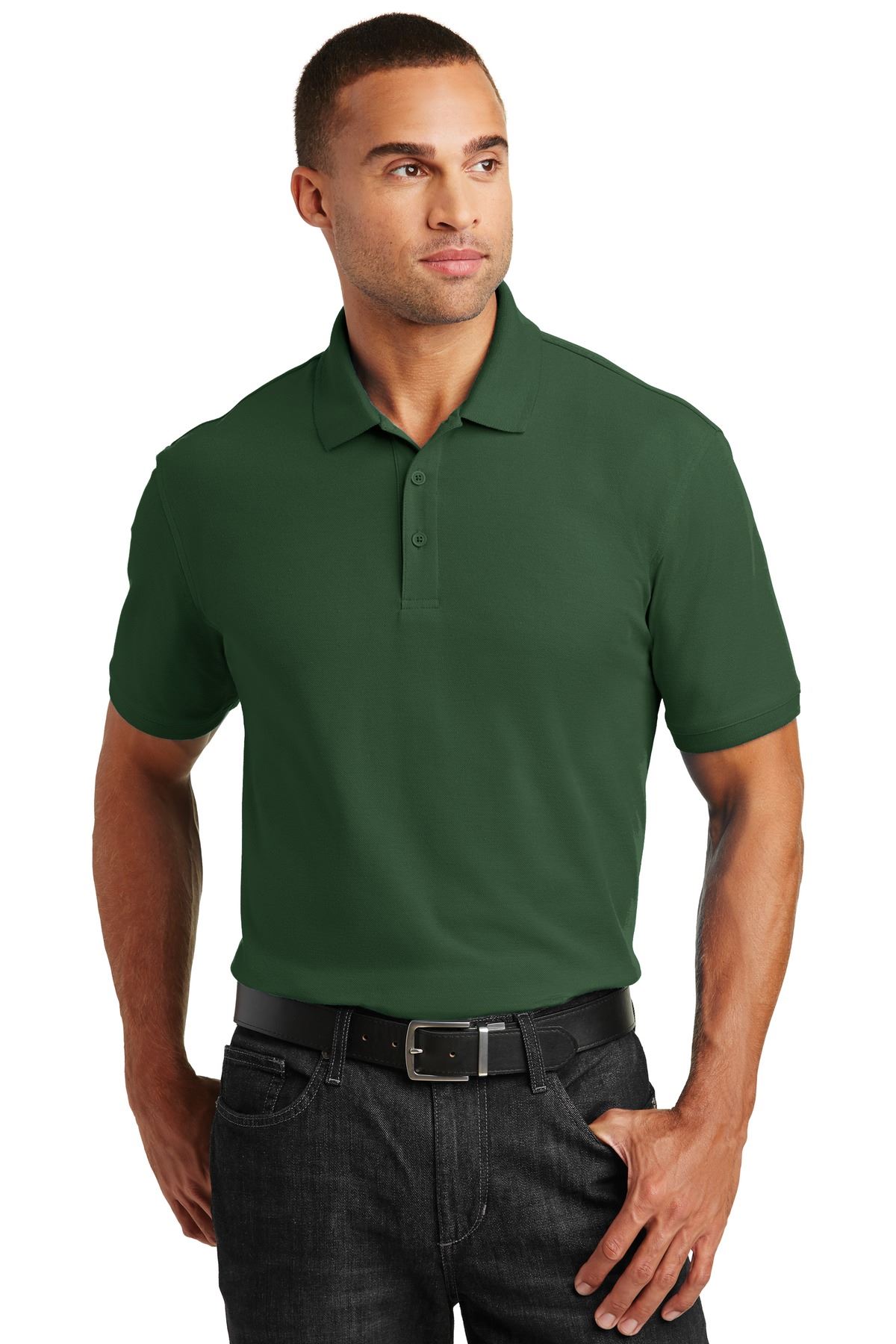 NEW Port Authority Mens 3 Button Placket Core Classic Pique Polo Shirt M-K100 - Picture 14 of 35