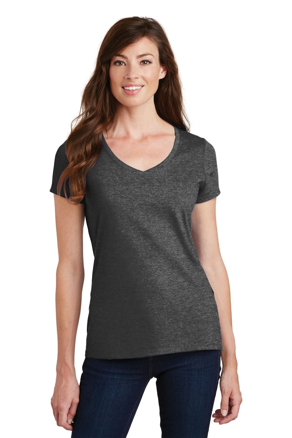 Port & Company Women's Short Sleeve V-Neck Fan Favorite T-Shirt LPC450V - Picture 16 of 43