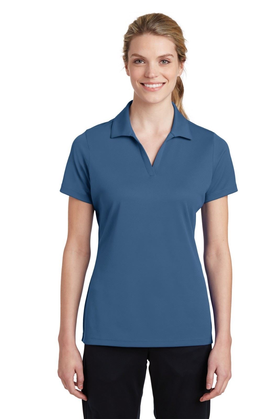 Sport Tek Womens 100% Polyester Dri-Fit Performance Polo Golf Shirt M-LST640 - Picture 7 of 19