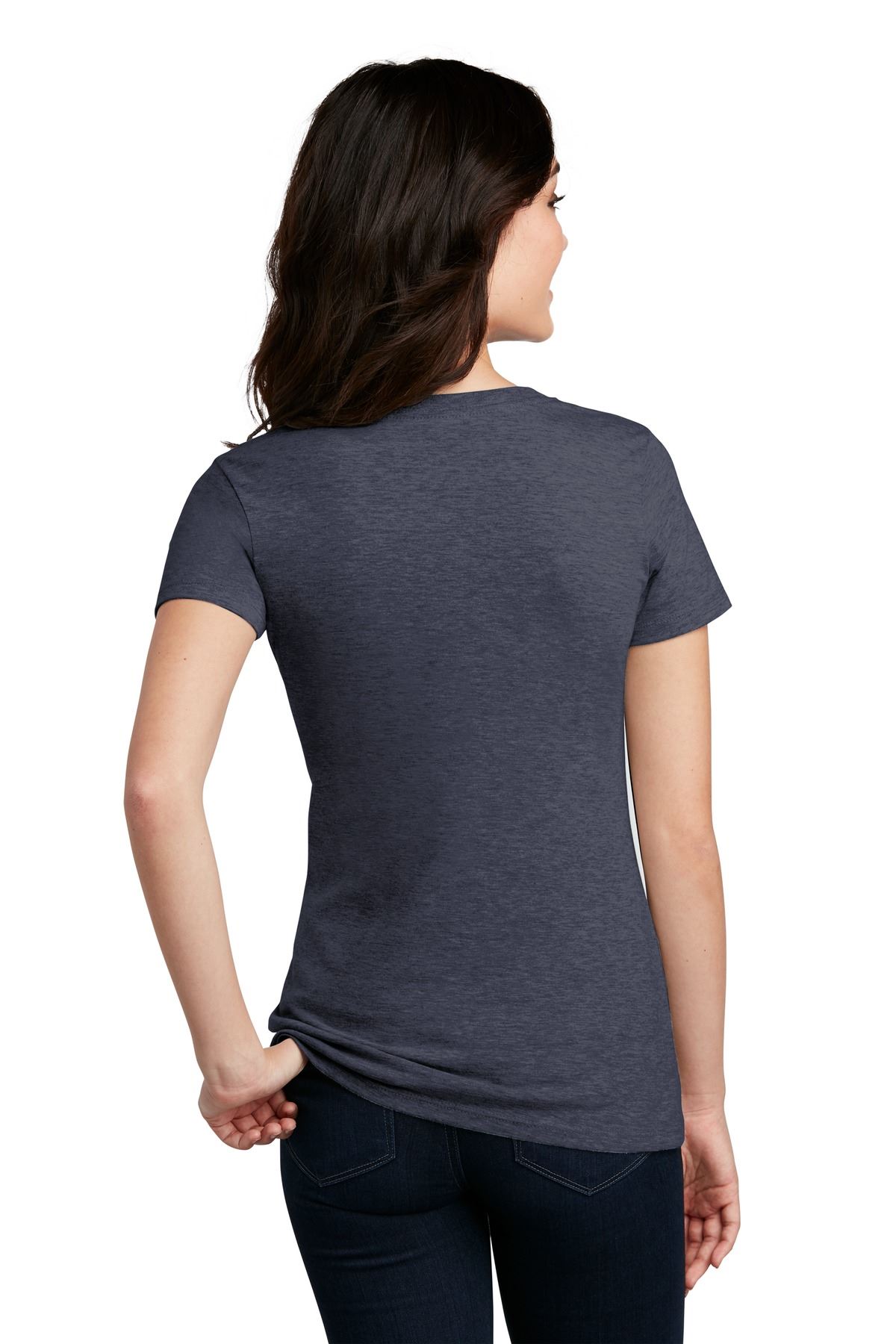 District Womens Short Sleeve Perfect Blend V Neck Stylish T-Shirt DM1190L - Picture 24 of 44