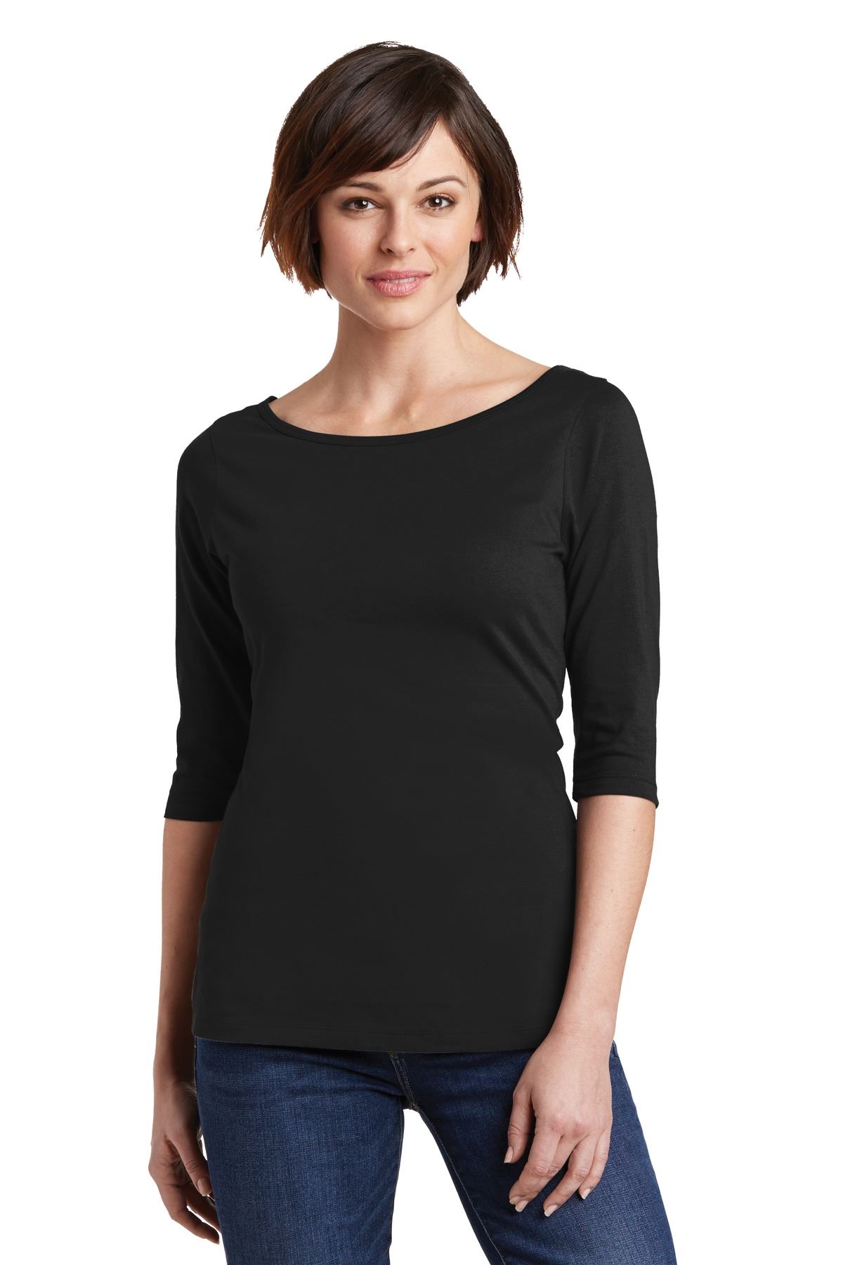 District Women's Perfect Weight 3/4-Sleeve Tee DM107L - Picture 9 of 10