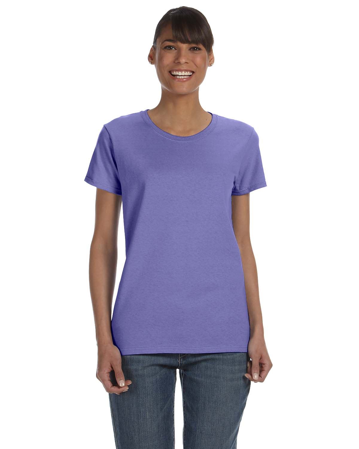 Gildan Womens T-Shirt Short Sleeves Heavy Cotton Ladies 5.3 oz Missy Fit MG500L - Picture 30 of 31