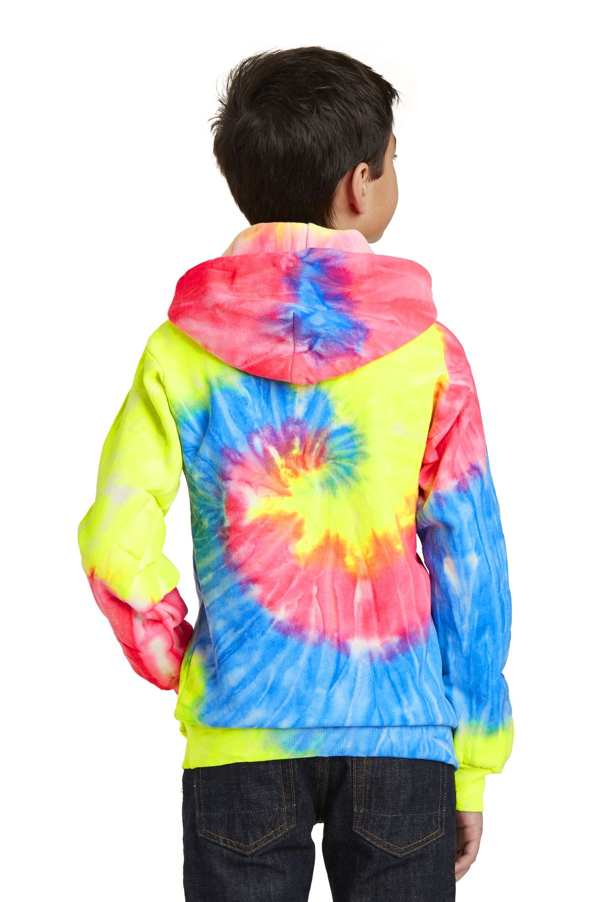 Port & Company Tie-Dye Youth Pullover Hooded Sweatshirt With Pockets M-PC146Y - Picture 11 of 21
