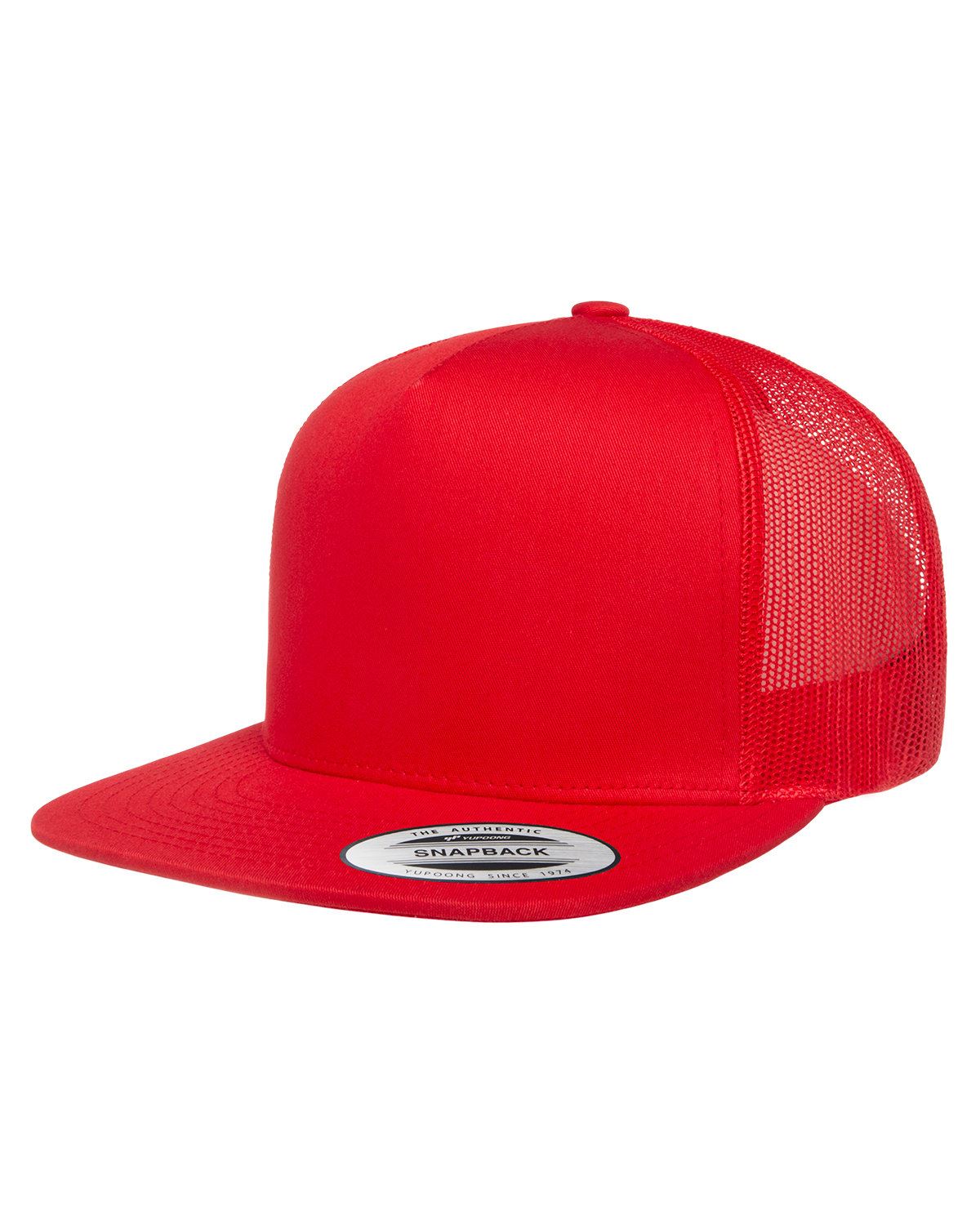 YP Classics Yupoong Flat Bill Trucker Cap Structured Meshback Snapback Hat 6006 - Picture 16 of 21