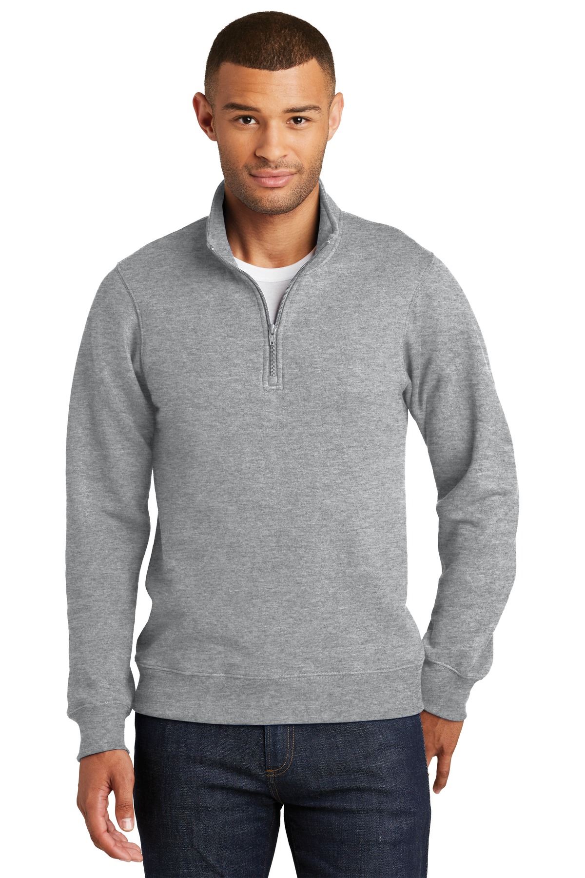 Port & Company Mens 1/4-Zip Pullover Sweatshirt Fan Favorite Fleece M-PC850Q - Picture 4 of 10