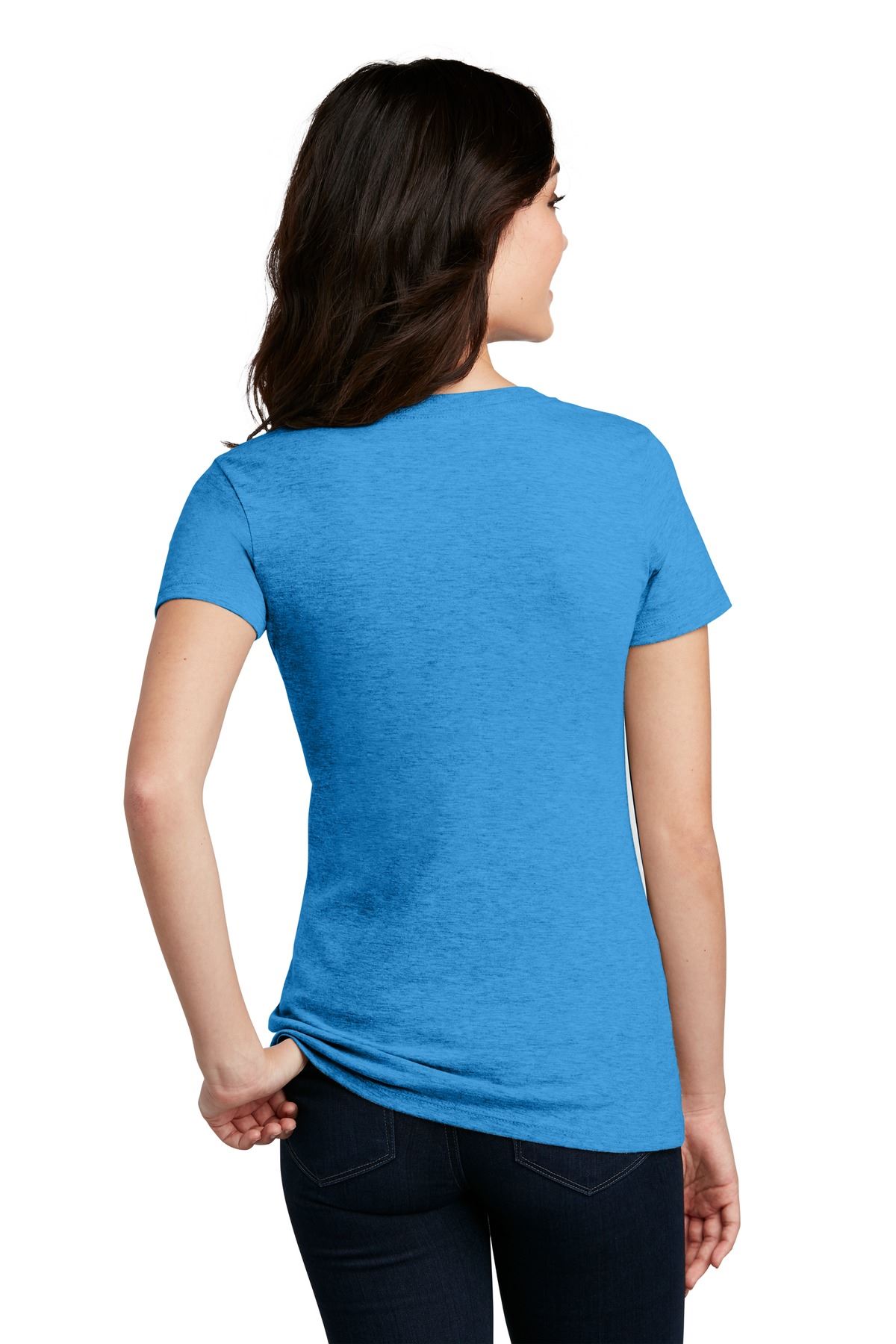 District Womens Short Sleeve Perfect Blend V Neck Stylish T-Shirt DM1190L - Picture 16 of 44