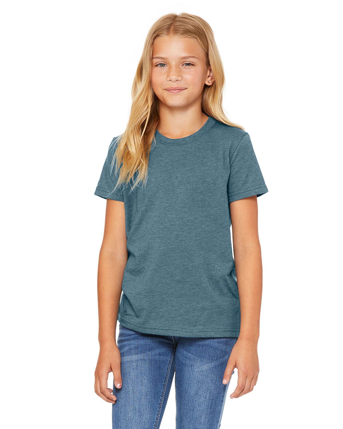 Bella + Canvas Youth Short Sleeve Basic Plain CVC Jersey T-Shirt 3001YCV - Picture 26 of 37