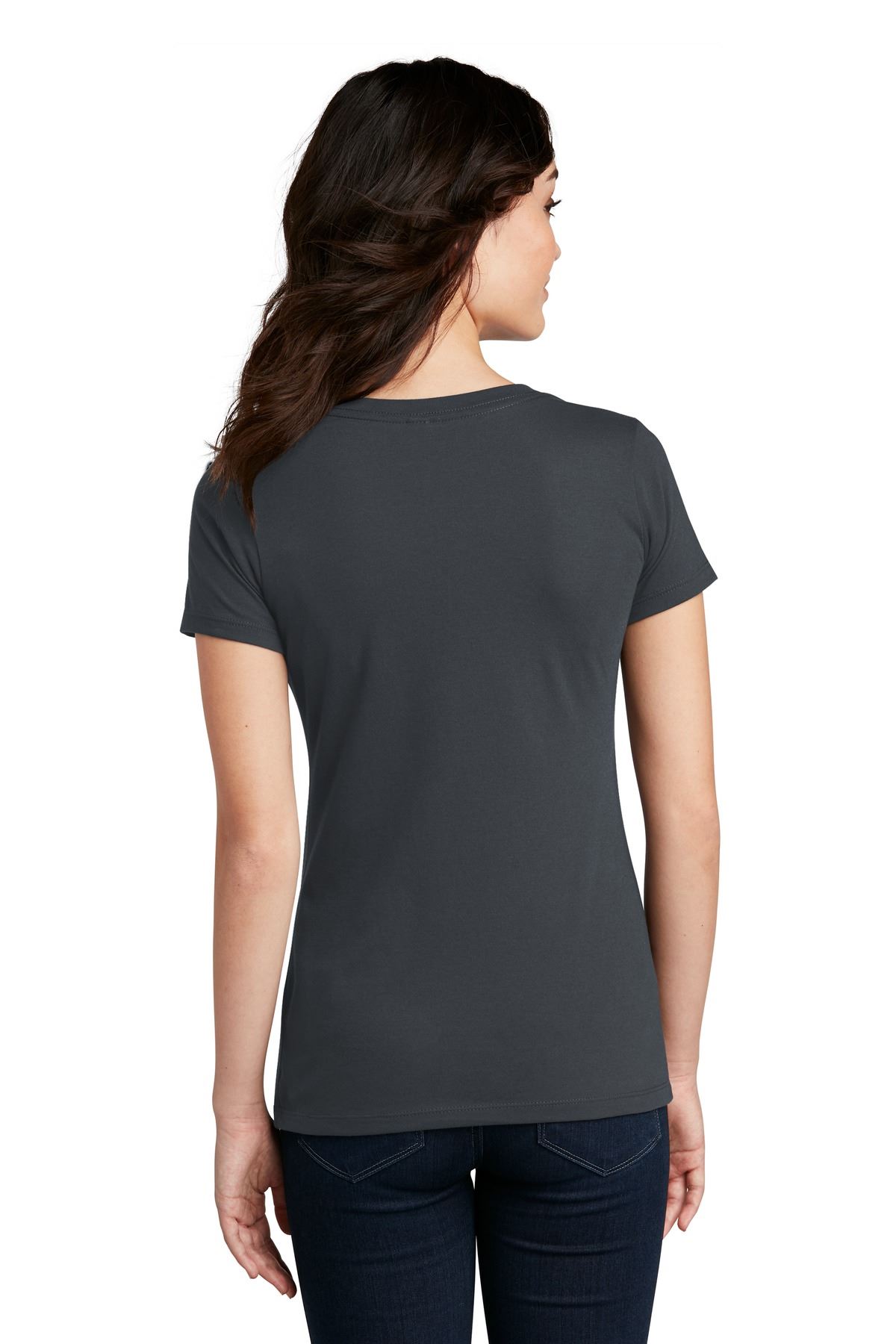 District Womens Short Sleeve Perfect Blend V Neck Stylish T-Shirt DM1190L - Picture 8 of 44