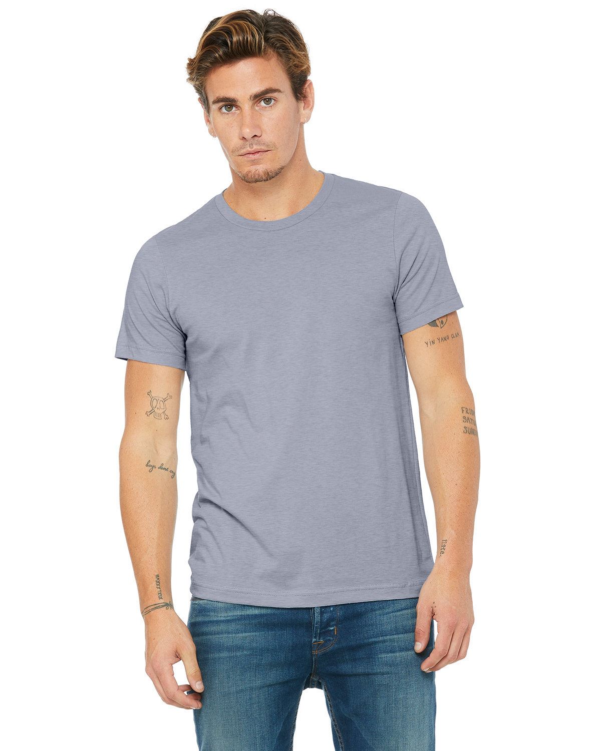 BELLA+CANVAS Unisex Short Sleeve Heather CVC Crew Neck Stylish T-Shirt 3001CVC - Picture 9 of 51