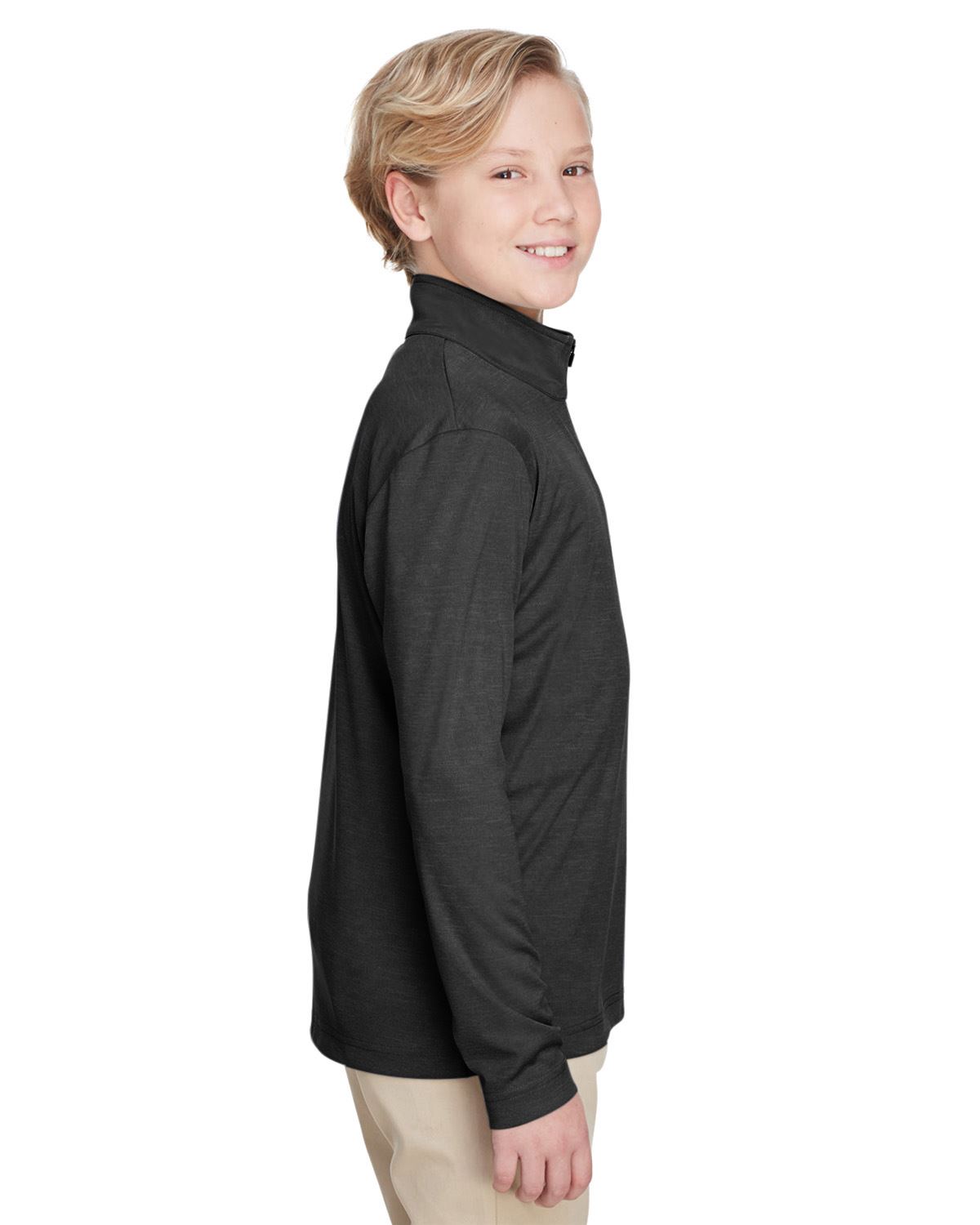 Team 365 Youth Quarter-Zip Jacket UV Protection Sonic Heather Performance TT31HY - Picture 8 of 26