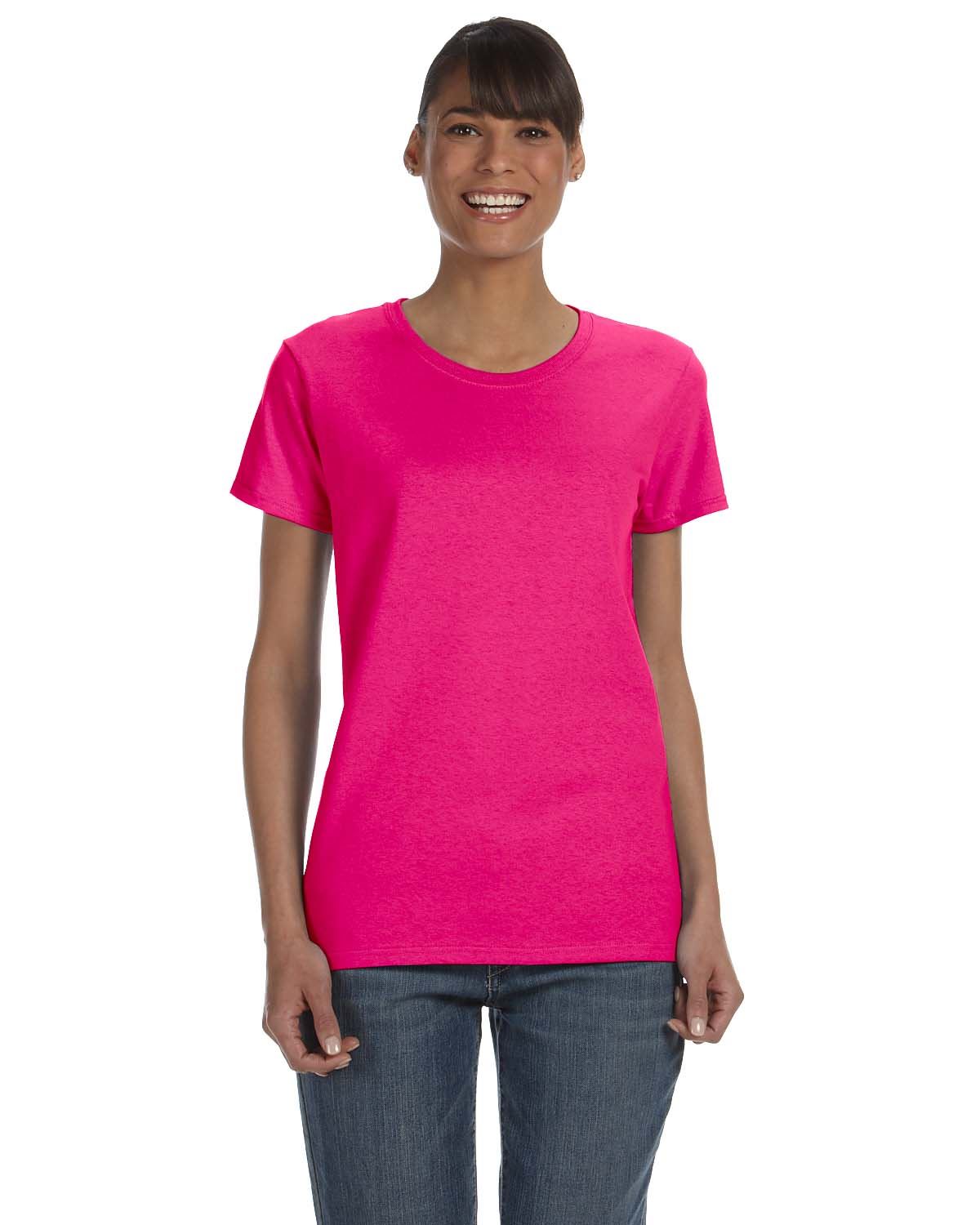 Gildan Womens T-Shirt Short Sleeves Heavy Cotton Ladies 5.3 oz Missy Fit MG500L - Picture 14 of 31