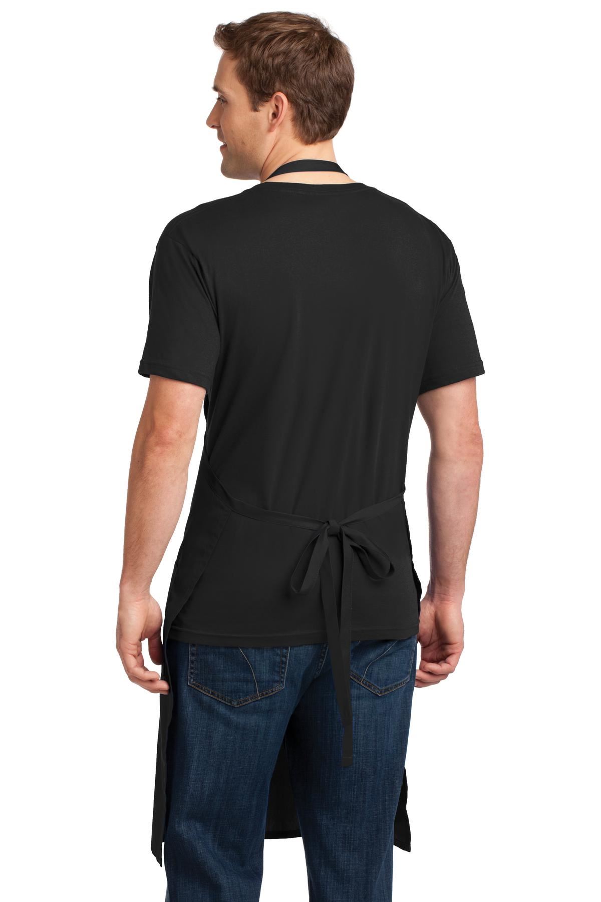 Port Authority Extra Long Bib Apron 3 Front Pockets Stain Release M-A700 - Picture 5 of 15