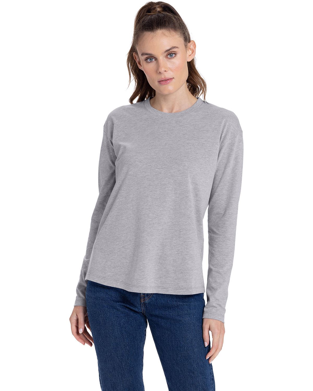 Next Level Apparel Ladies Ring-Spun Cotton Relaxed Long Sleeve T-Shirt 3911NL - Picture 9 of 20