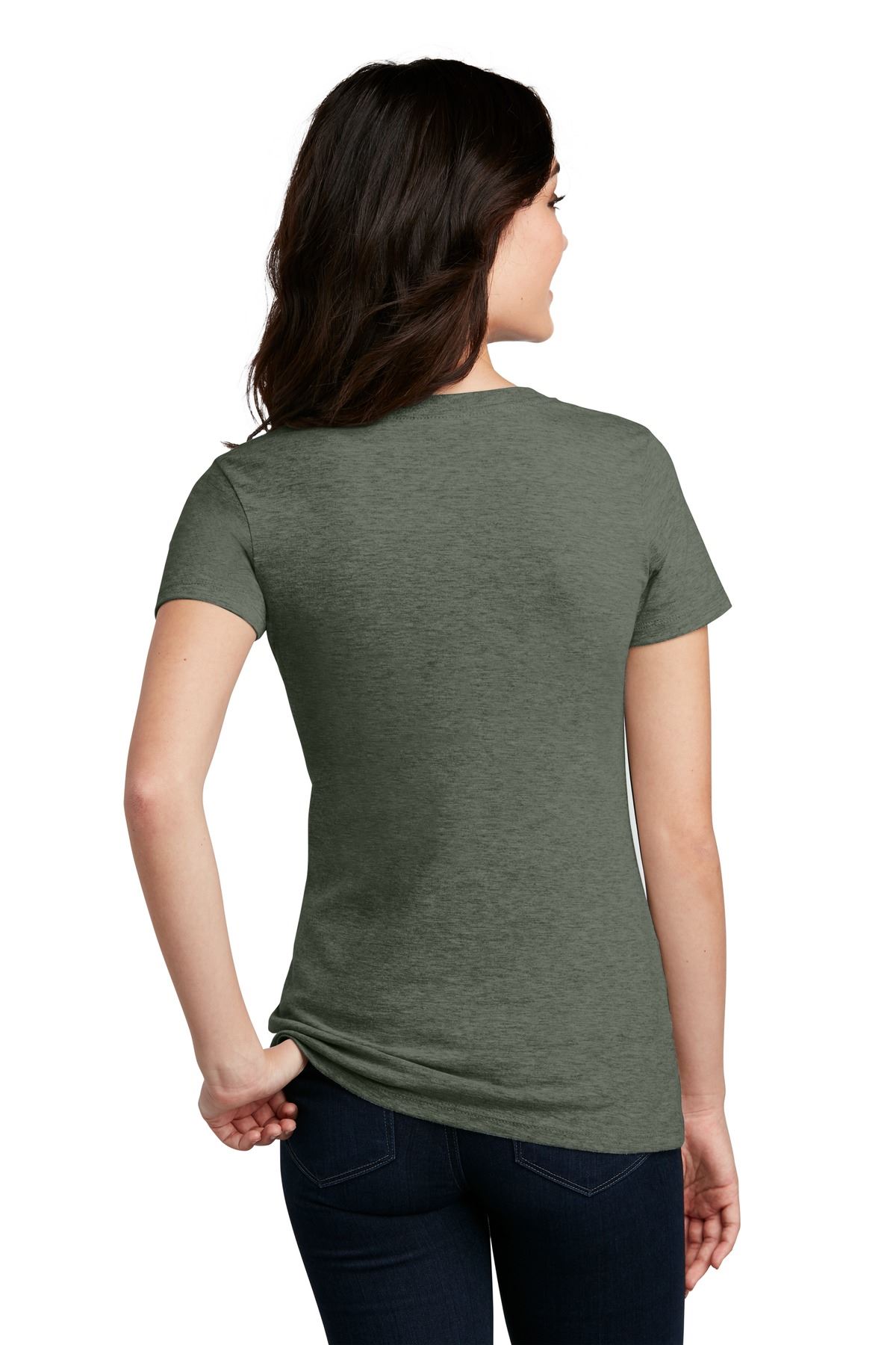 District Womens Short Sleeve Perfect Blend V Neck Stylish T-Shirt DM1190L - Picture 26 of 44