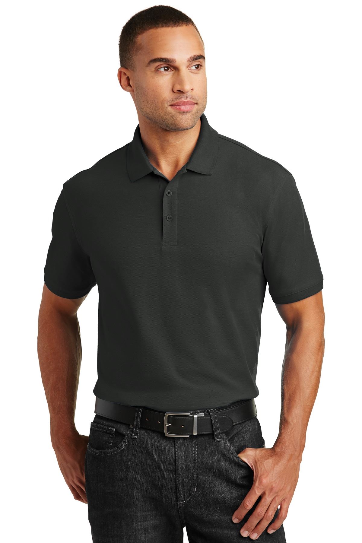 NEW Port Authority Mens 3 Button Placket Core Classic Pique Polo Shirt M-K100 - Picture 12 of 35