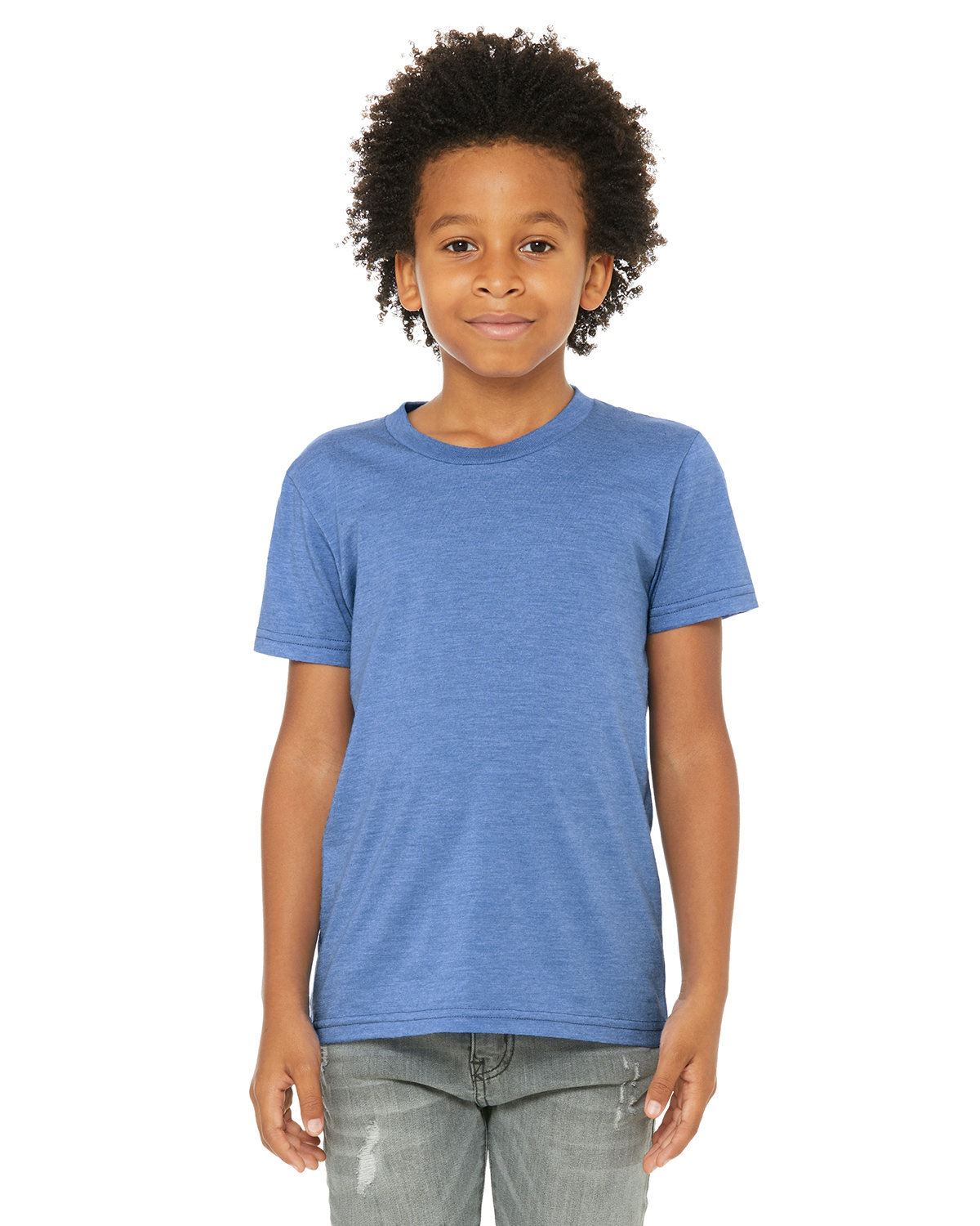 Bella + Canvas Youth Short Sleeve Basic Plain CVC Jersey T-Shirt 3001YCV - Picture 25 of 37