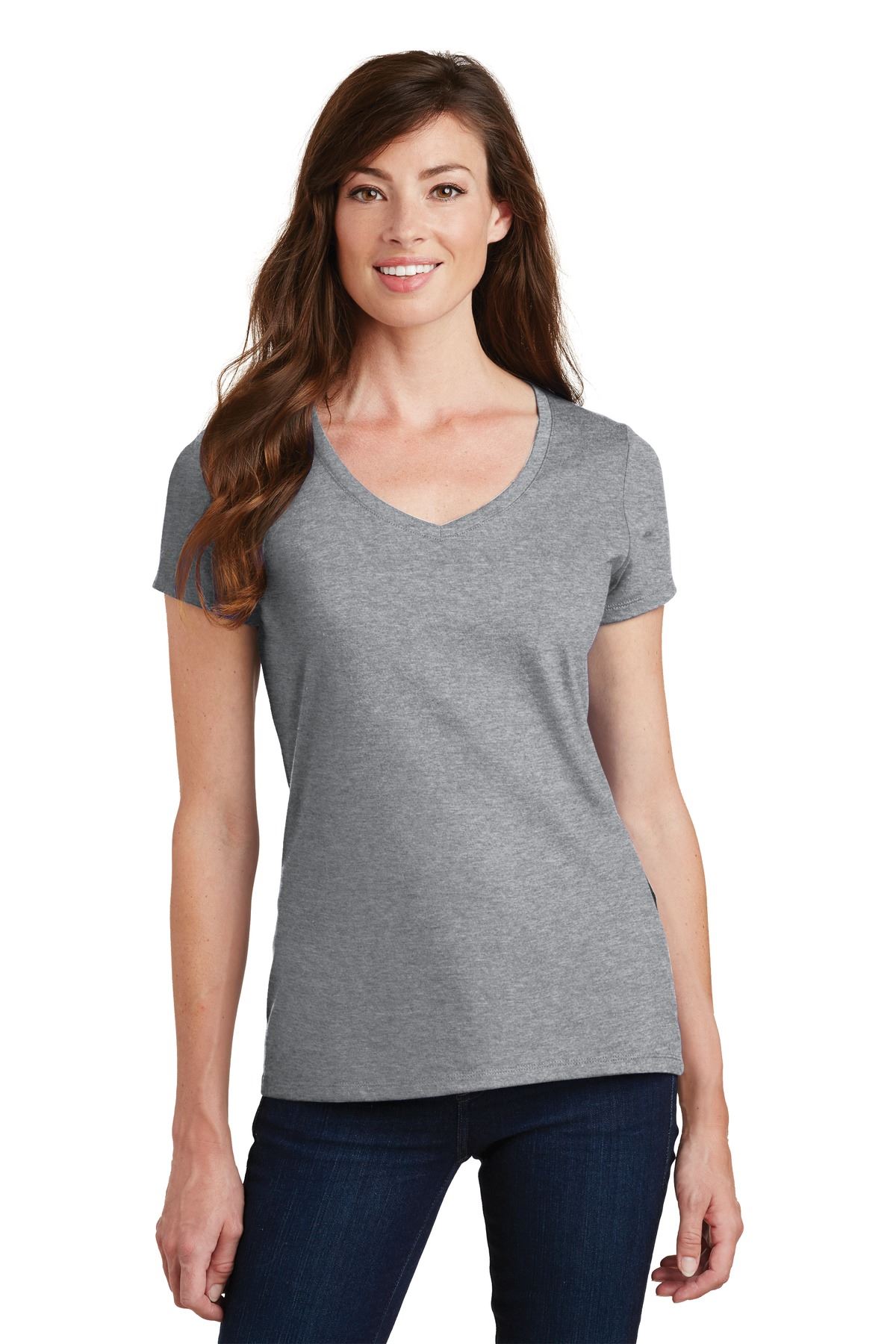 Port & Company Women's Short Sleeve V-Neck Fan Favorite T-Shirt LPC450V - Picture 4 of 43