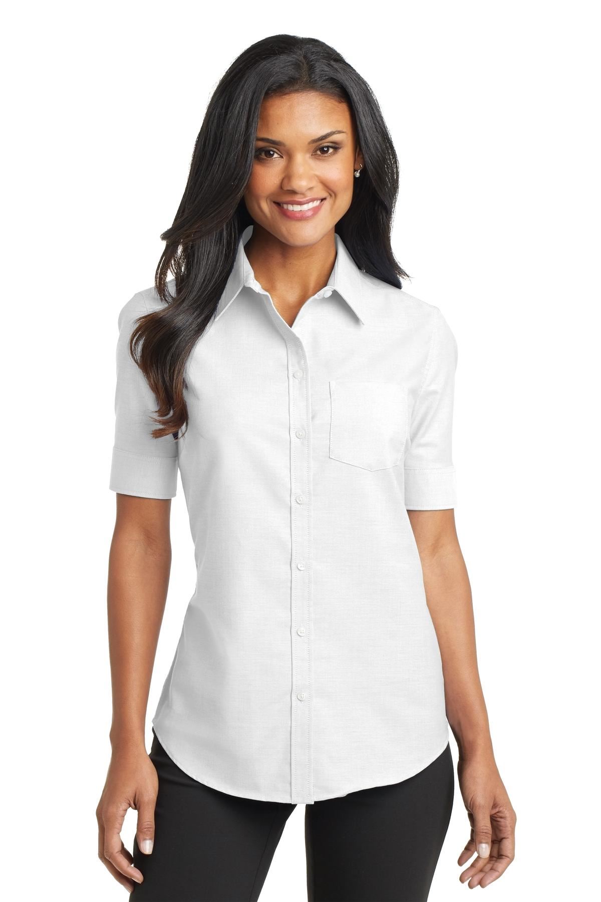 Port Authority Womens Short Sleeve SuperPro Oxford Dress Shirt L659 - Picture 10 of 11