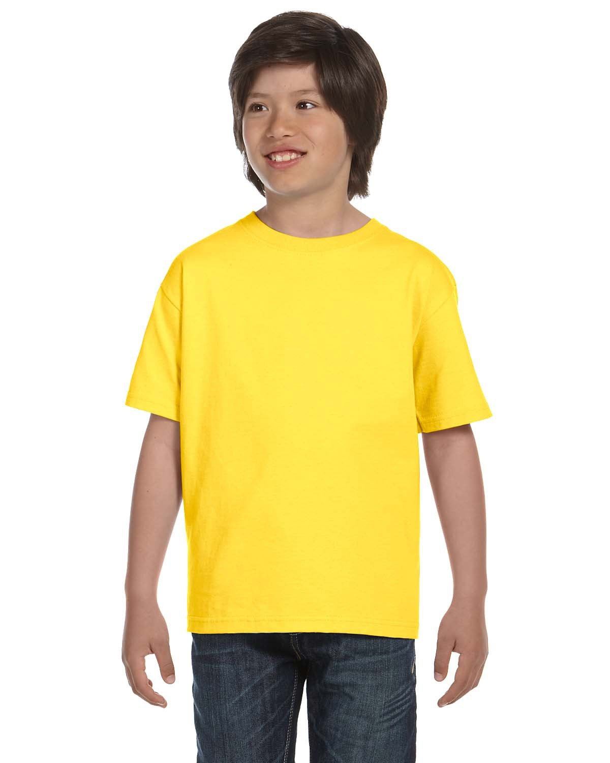 Hanes Youth 5.2 oz Short Sleeves ComfortSoft Cotton XS-XL T-Shirt 5480 - Picture 39 of 39