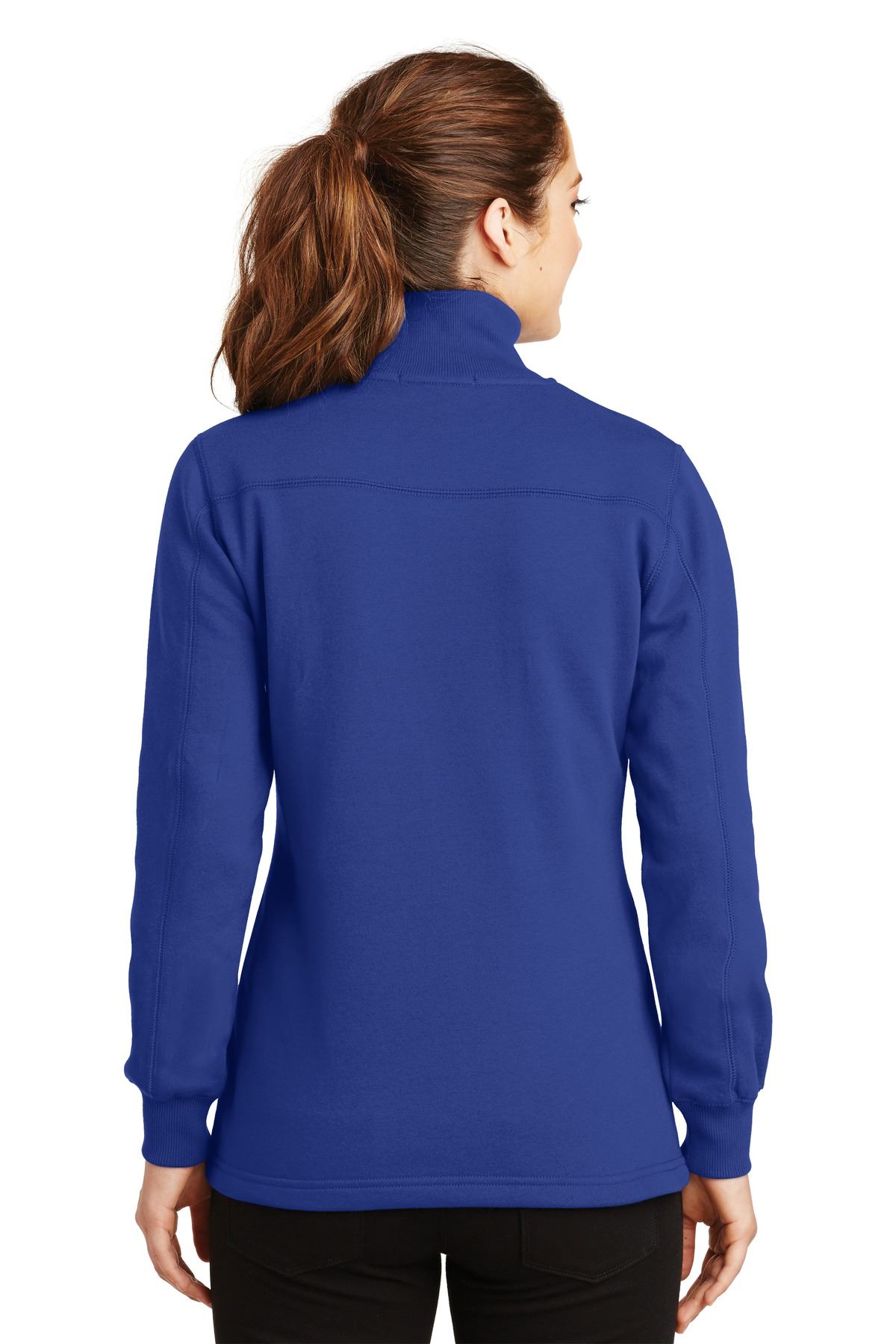 Sport-Tek Womens 1/4-Zip Sweatshirt Twill Taped Neck Rib Knit Cuffs LST253 - Picture 19 of 23