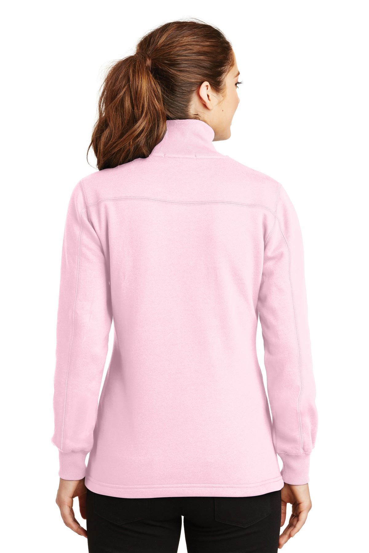 Sport-Tek Womens 1/4-Zip Sweatshirt Twill Taped Neck Rib Knit Cuffs LST253 - Picture 11 of 23