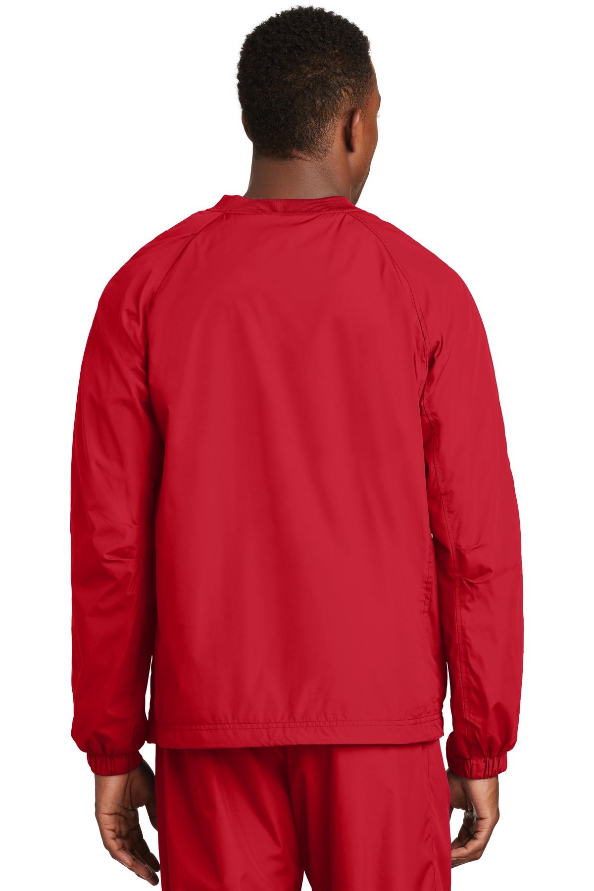 Sport-Tek Men's Polyester Side Pocket Rib Knit V Neck Raglan Wind Shirt. JST72 - Picture 19 of 21