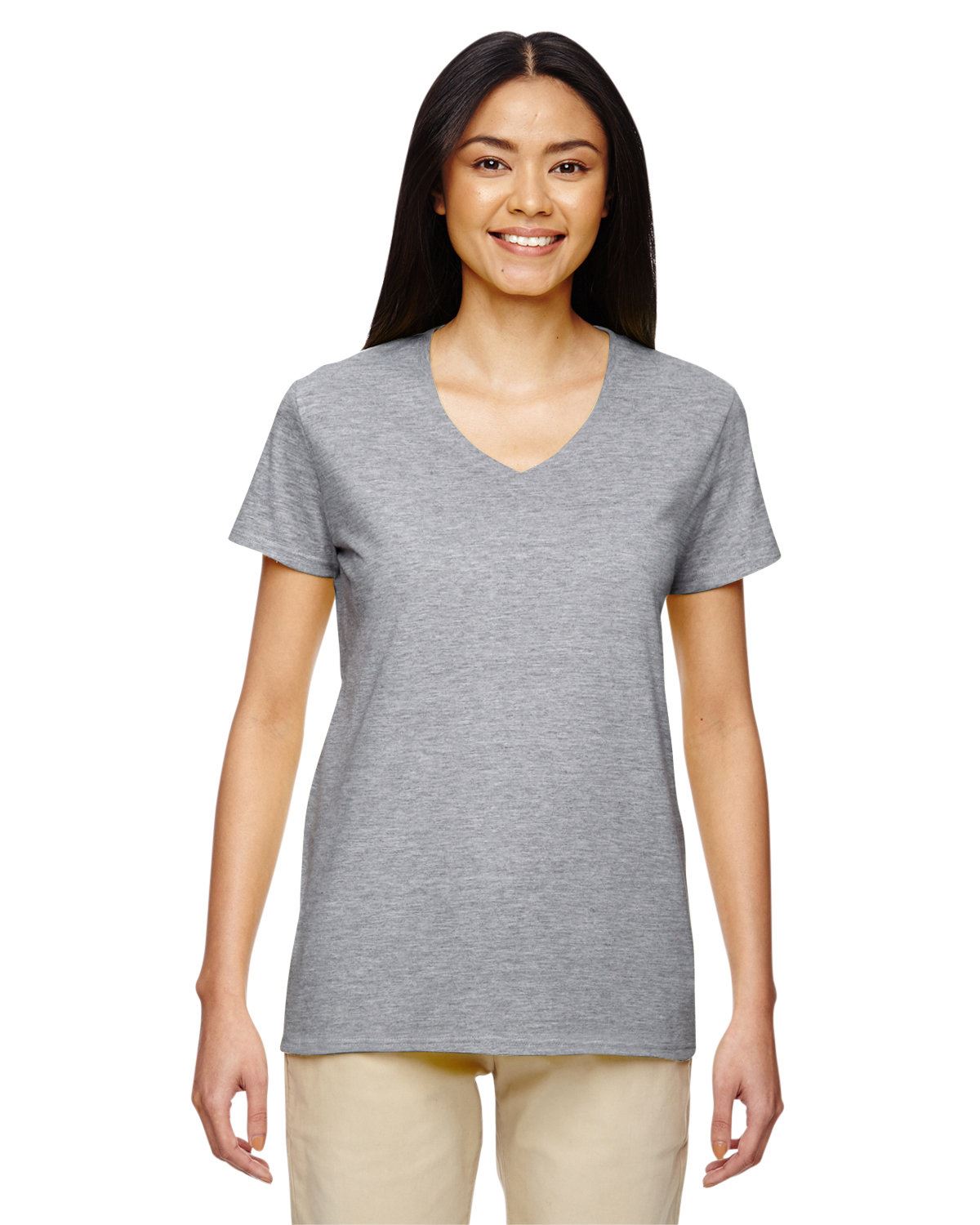 NEW Gildan Women's Heavy Cotton Short Sleeves Ladies V-Neck T-Shirt M-G500VL - Picture 26 of 27