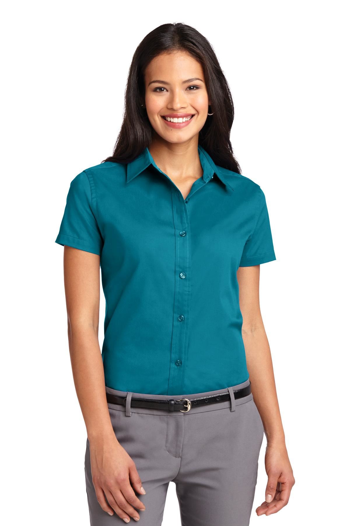 Port Authority Womens Short Sleeve Wrinkle Resistant Easy Care Collar Shirt L508 - Picture 31 of 38