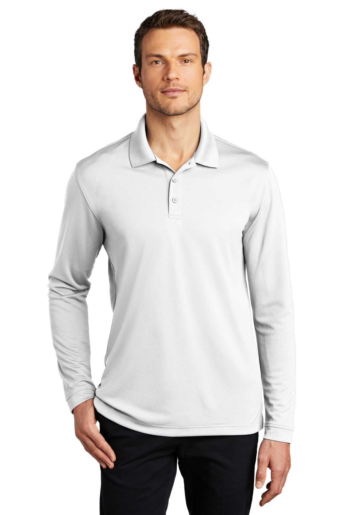 Port Authority Mens Dry Zone UV Micro Mesh Long Sleeve Polo Shirt K110LS - Picture 12 of 13