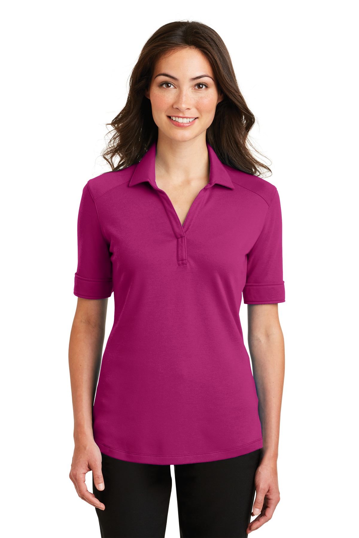 Port Authority Womens Silk Touch Interlock Performance Polo Shirt L5200 - Picture 10 of 21