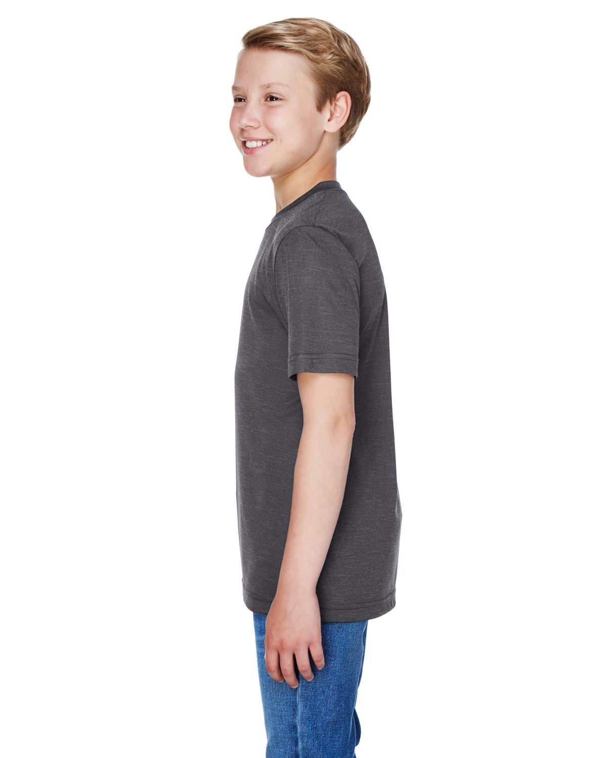 Team 365 T-Shirts Youth Sonic Heather Performance T-Shirt TT11HY - Picture 10 of 26