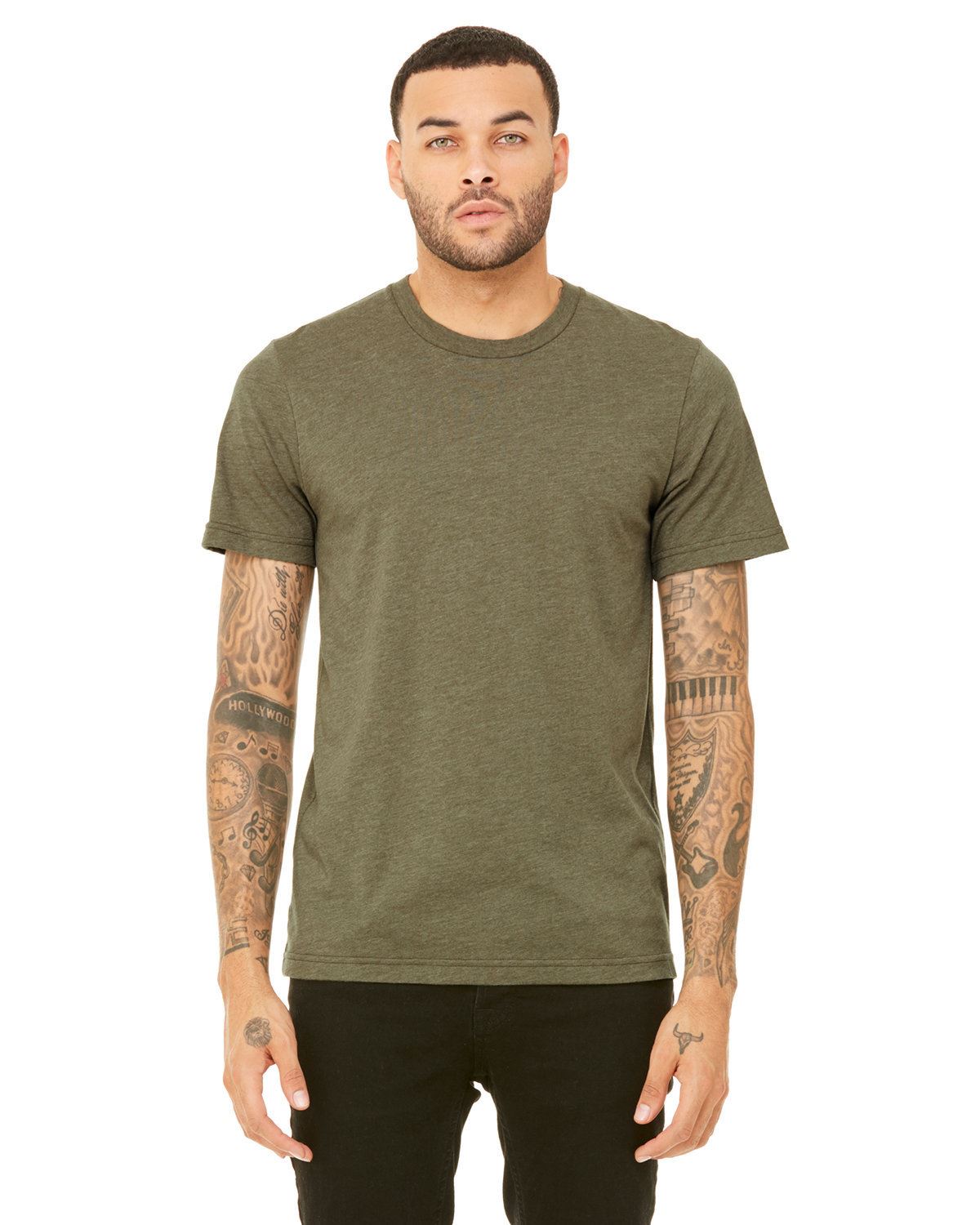 BELLA+CANVAS Unisex Short Sleeve Heather CVC Crew Neck Stylish T-Shirt 3001CVC - Picture 31 of 51