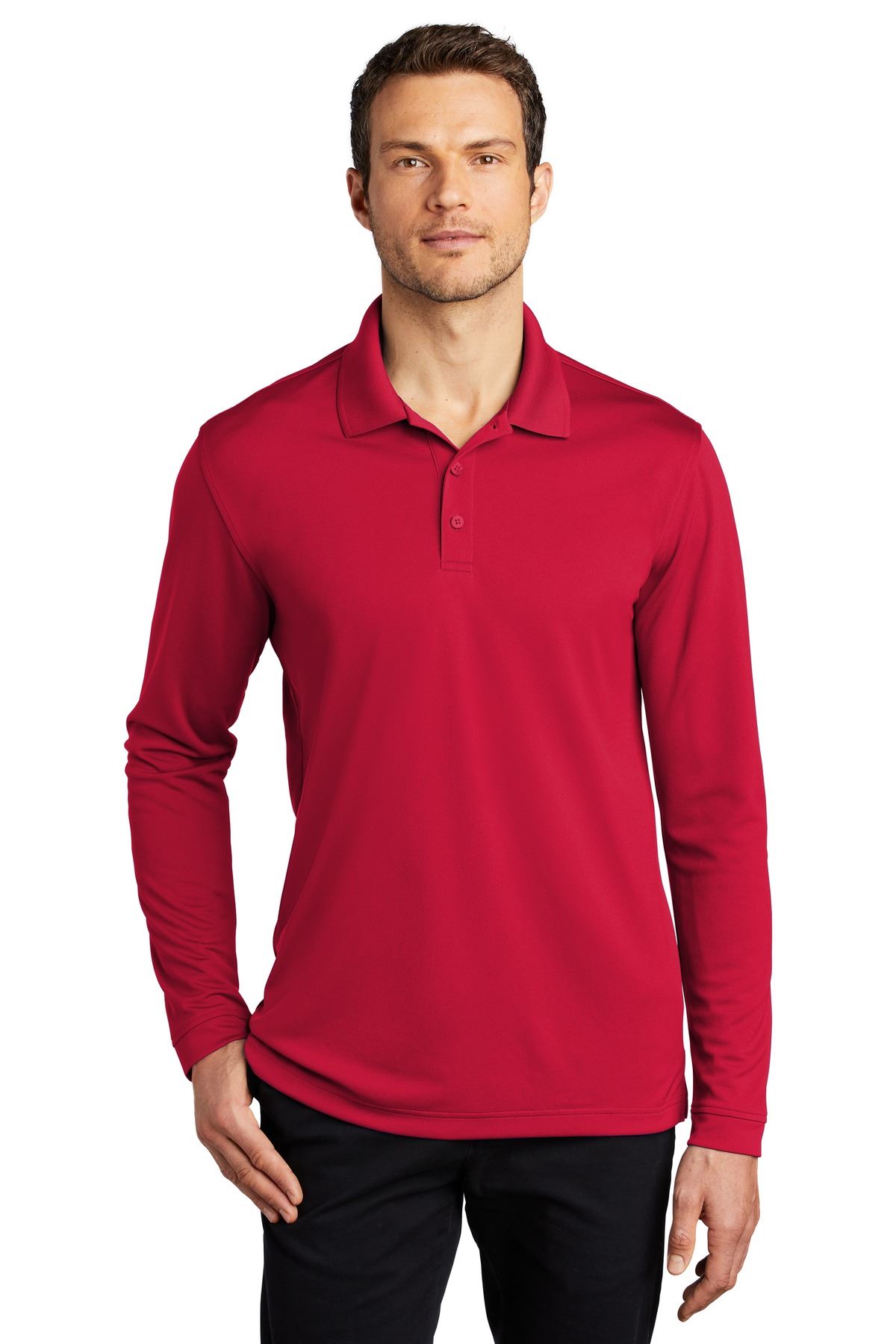Port Authority Mens Dry Zone UV Micro Mesh Long Sleeve Polo Shirt K110LS - Picture 7 of 13