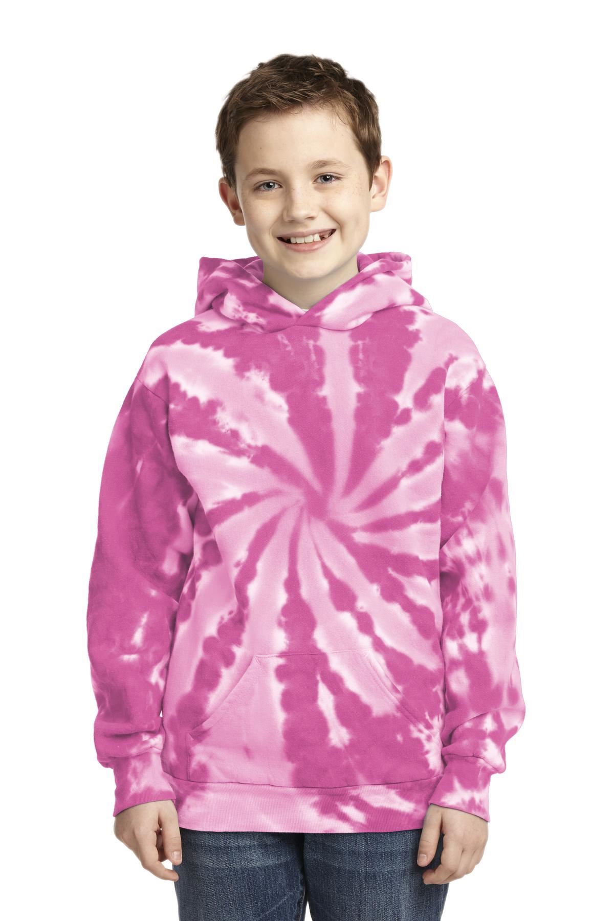 Port & Company Tie-Dye Youth Pullover Hooded Sweatshirt With Pockets M-PC146Y - Picture 12 of 21