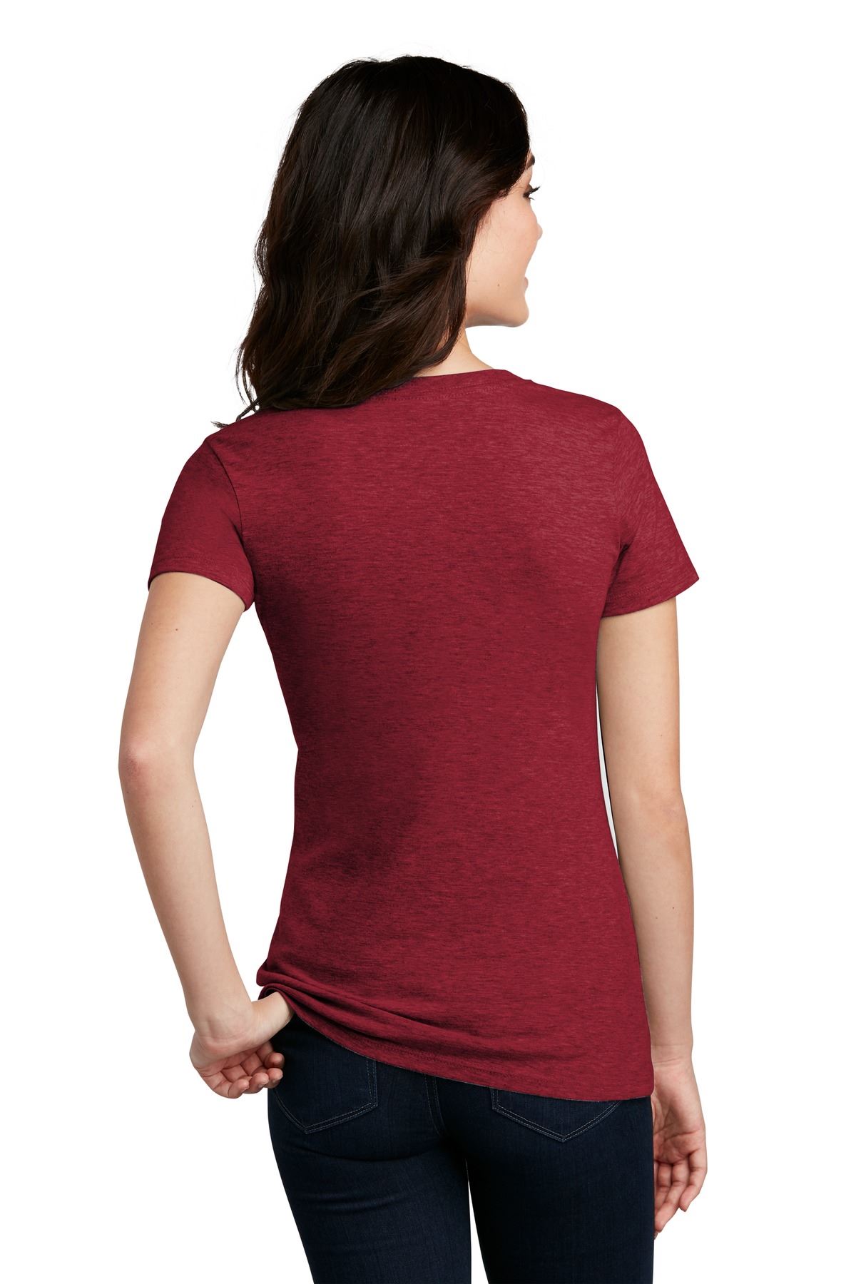 District Womens Short Sleeve Perfect Blend V Neck Stylish T-Shirt DM1190L - Picture 40 of 44