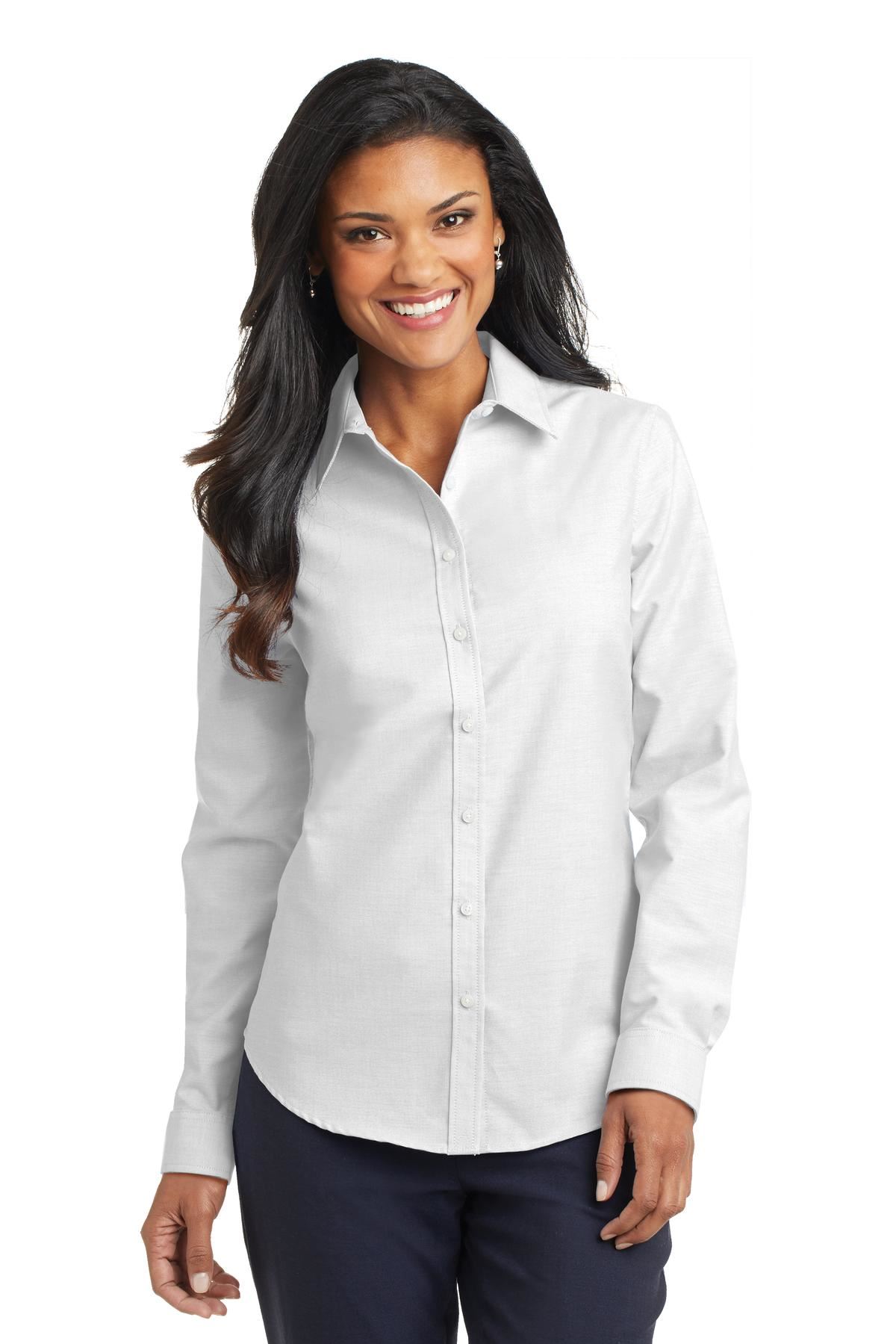 Port Authority Womens Long Sleeve SuperPro Oxford Dress Shirt L658 - Picture 14 of 15