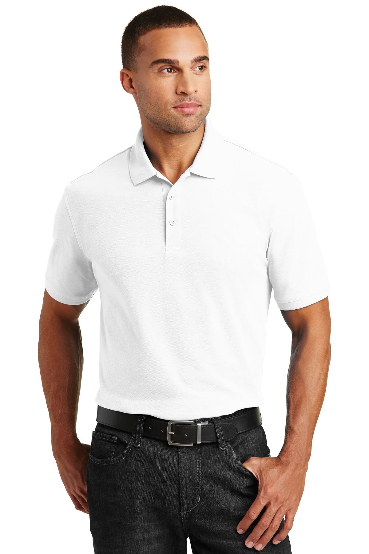 NEW Port Authority Mens 3 Button Placket Core Classic Pique Polo Shirt M-K100 - Picture 34 of 35