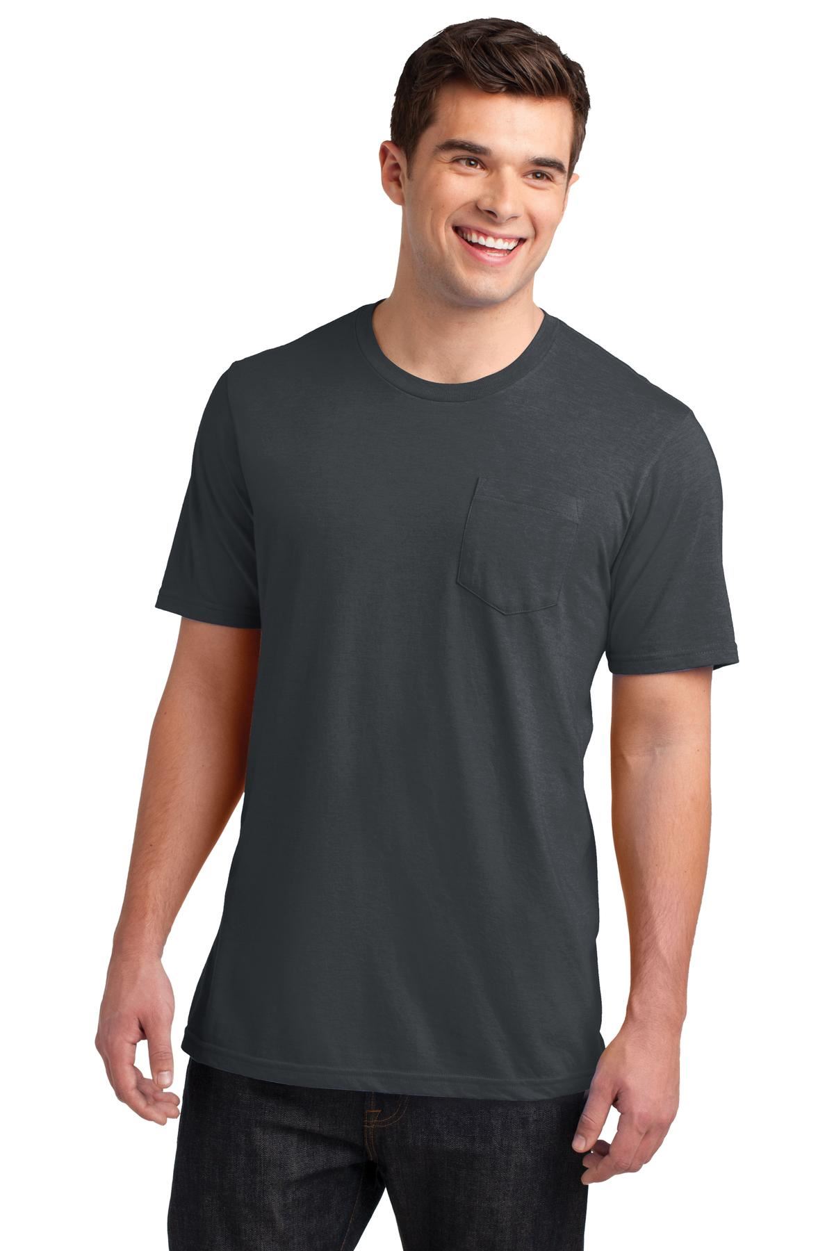 District Mens Cotton Pocket Short Sleeve Very Important T-Shirt M-DT6000P - Picture 5 of 16