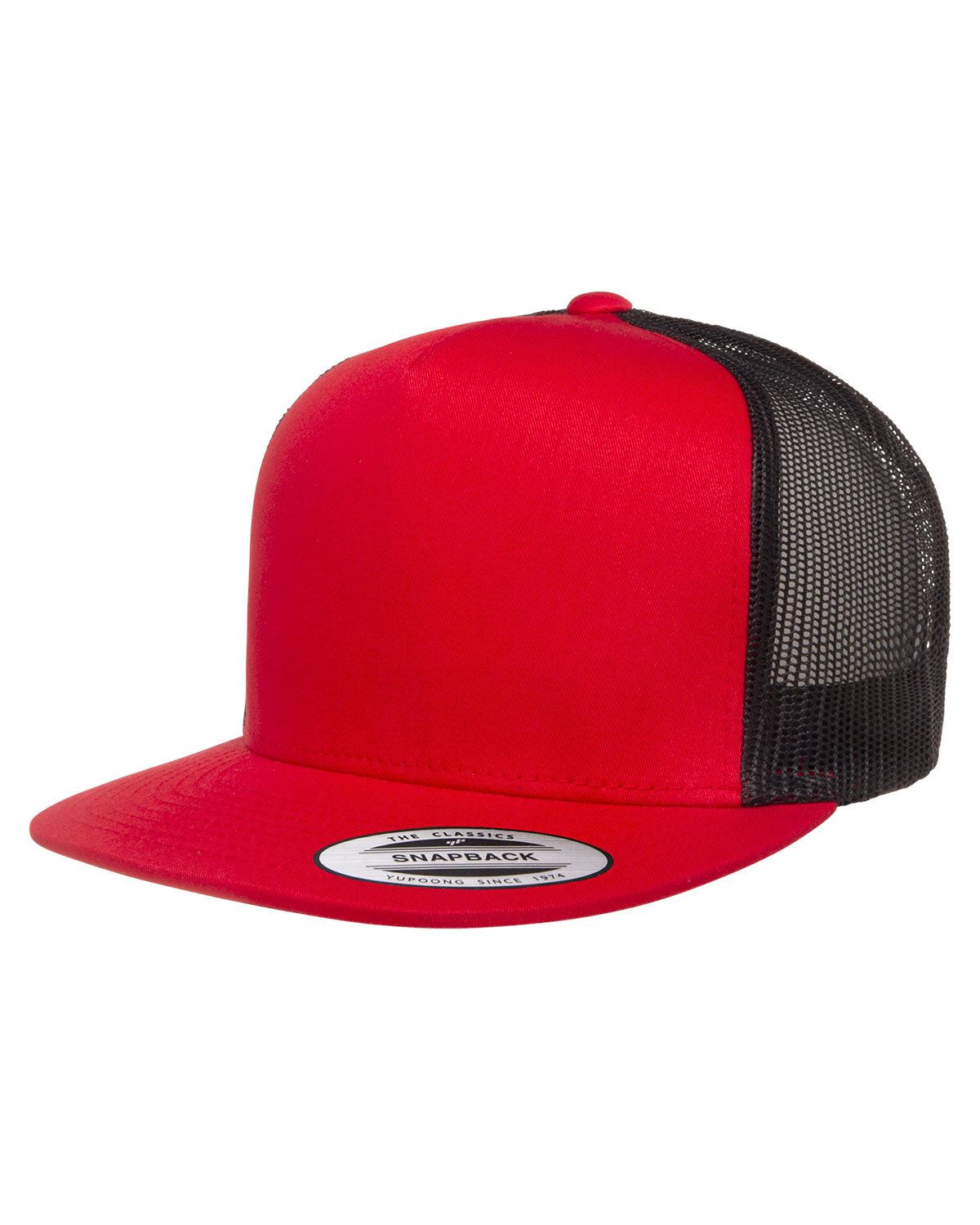 YP Classics Yupoong Flat Bill Trucker Cap Structured Meshback Snapback Hat 6006 - Picture 17 of 21
