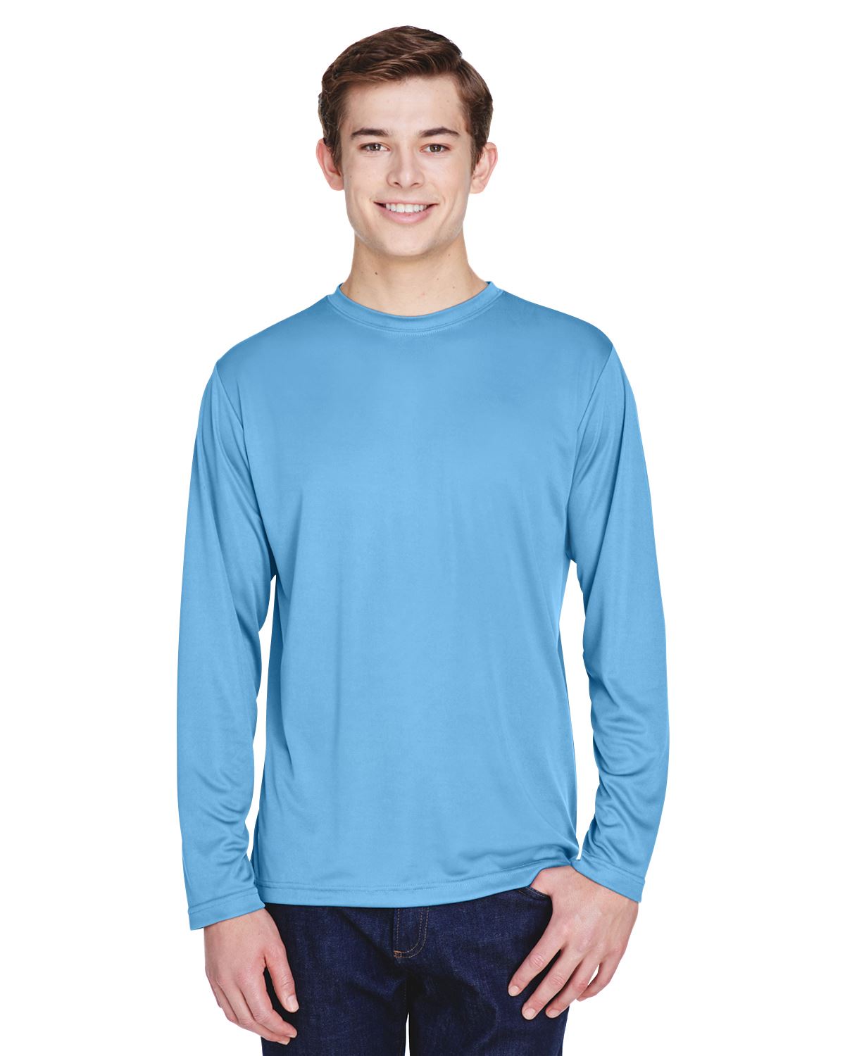 Team 365 Mens Long Sleeve T-Shirt Dri-Fit Performance Workout UV Protect TT11L - Picture 21 of 41