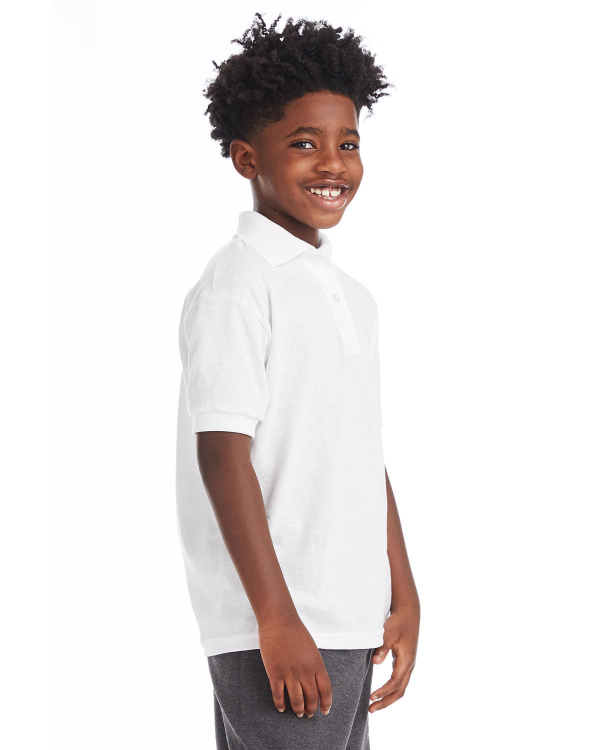 Hanes Youth Polo Shirt 50/50 EcoSmart Jersey Knit Welt Collar 054Y - Picture 26 of 26
