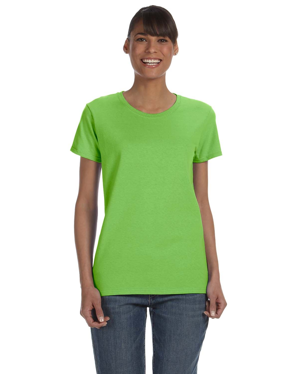 Gildan Womens T-Shirt Short Sleeves Heavy Cotton Ladies 5.3 oz Missy Fit MG500L - Picture 18 of 31